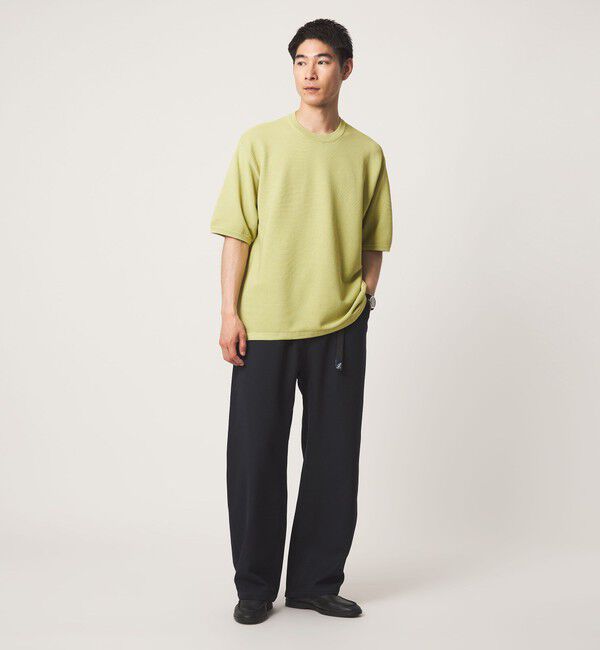 UNITED ARROWS green label relaxing「ガーター ドローコード 半袖 クルーネック ニット -ウォッシャブル・UVカット・遮熱-」|Tシャツ・カットソー|