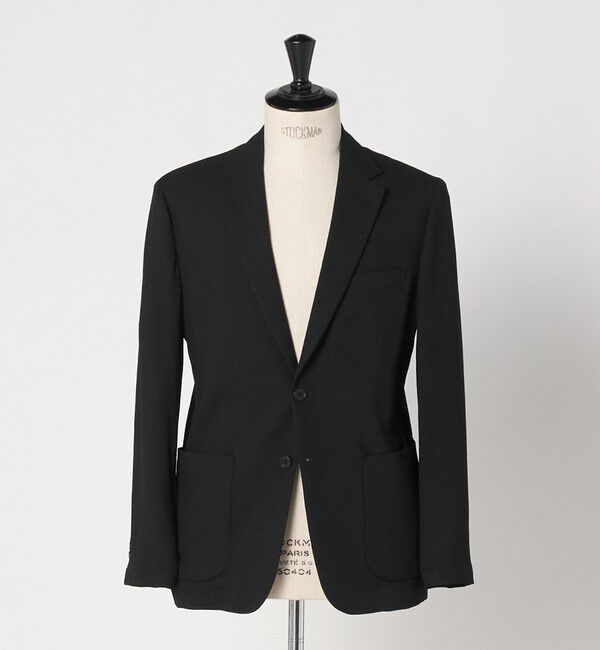 UNITED ARROWS green label relaxing「A+ air Pメッシュ L/STD 2P ジャケット -ウォッシャブル・ストレッチ・通気性-」|テーラードジャケット|BLACK