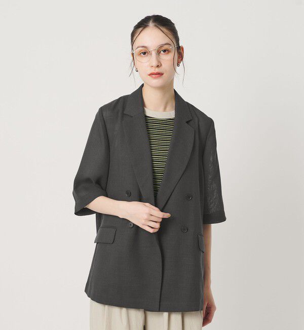 BEAUTY&YOUTH UNITED ARROWS「ポリエステル メッシュ ハーフスリーブ ジャケット ウォッシャブル」|テーラードジャケット|