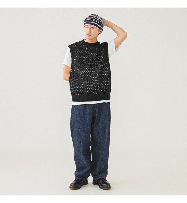 BEAMS「BEAMS｜Wide Denim Pants｜5ポケット ヴィンテージディテール｜スピンドル仕様 ベルトレス」|デニム|