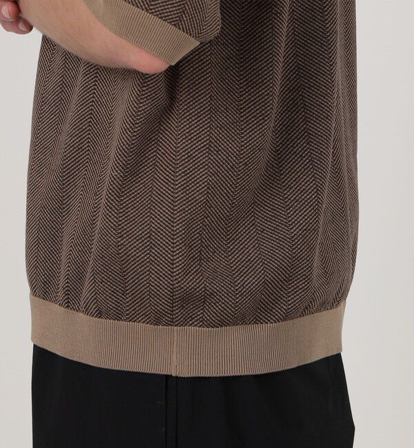 TOMORROWLAND MENS「TOMORROWLAND tricot ヘリンボーン柄 コットンハーフスリーブ ニット」|ニット・セーター|