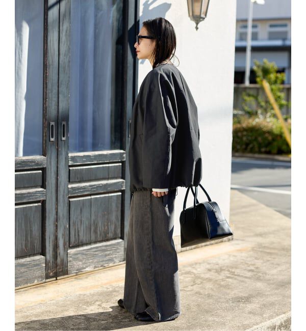 JOURNAL STANDARD「グログランノーカラーコクーンコート」|ノーカラーコート|