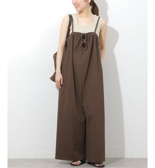 JOURNAL STANDARD relume「ジャージーギャザーサロペット」|オールインワン|ブラウン