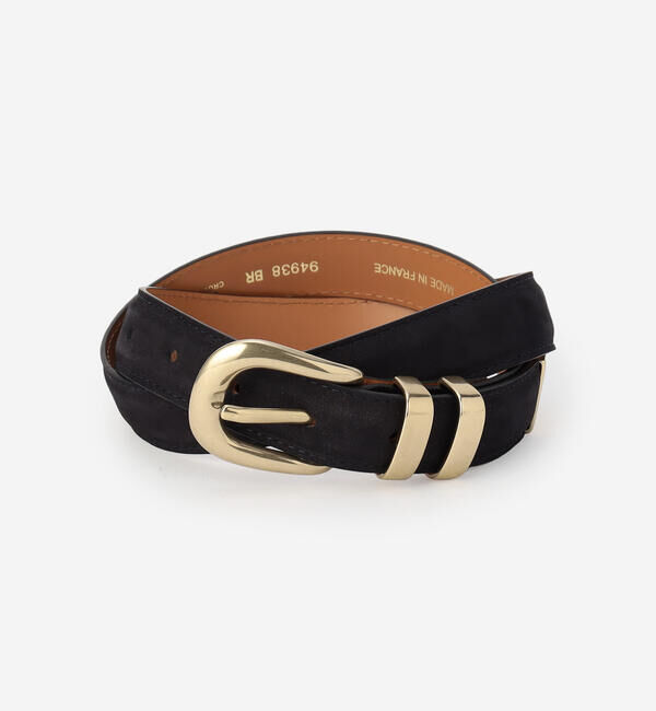  「MAISON BOINET | ヌバックレザーベルト 25mm WOMEN」|ベルト|NAVY