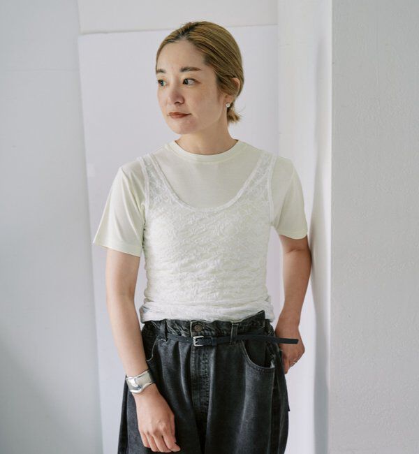  「【LUALY】シアープレーンチビTee」|Tシャツ・カットソー|