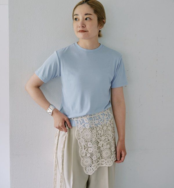  「【LUALY】シアープレーンチビTee」|Tシャツ・カットソー|サックスブルー