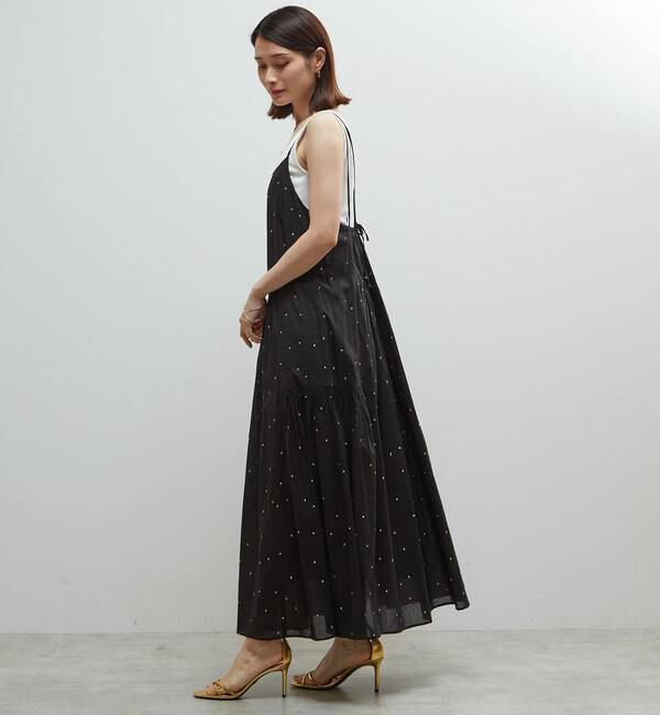 Soffitto「インド綿ドット刺繍キャミティアードワンピース」|ワンピース|
