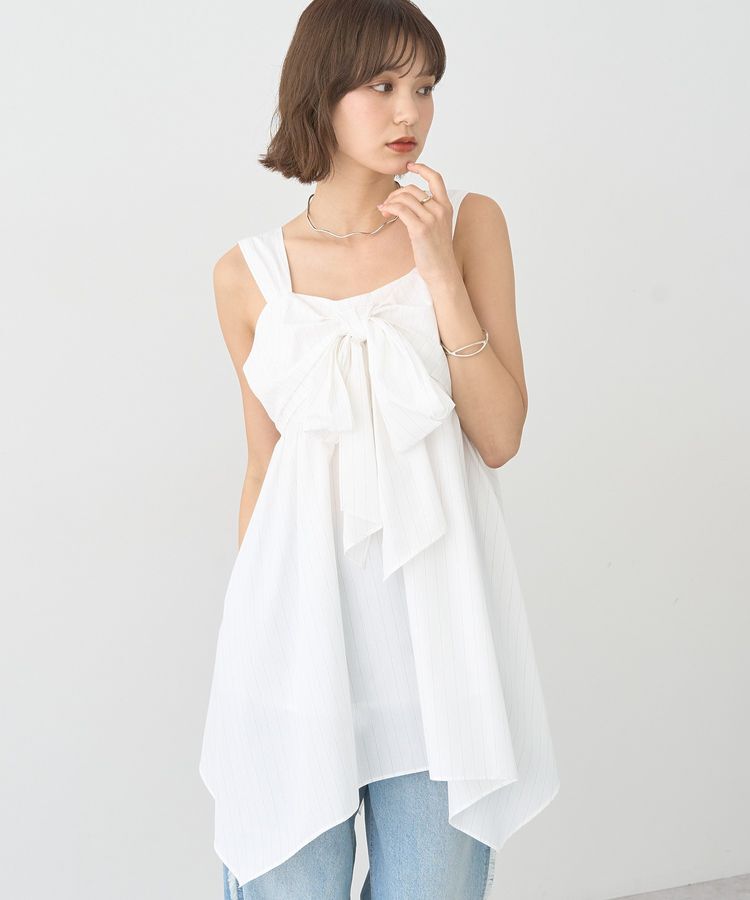 earth music&ecology「リボンイレヘムチュニック」|チュニック|Off White