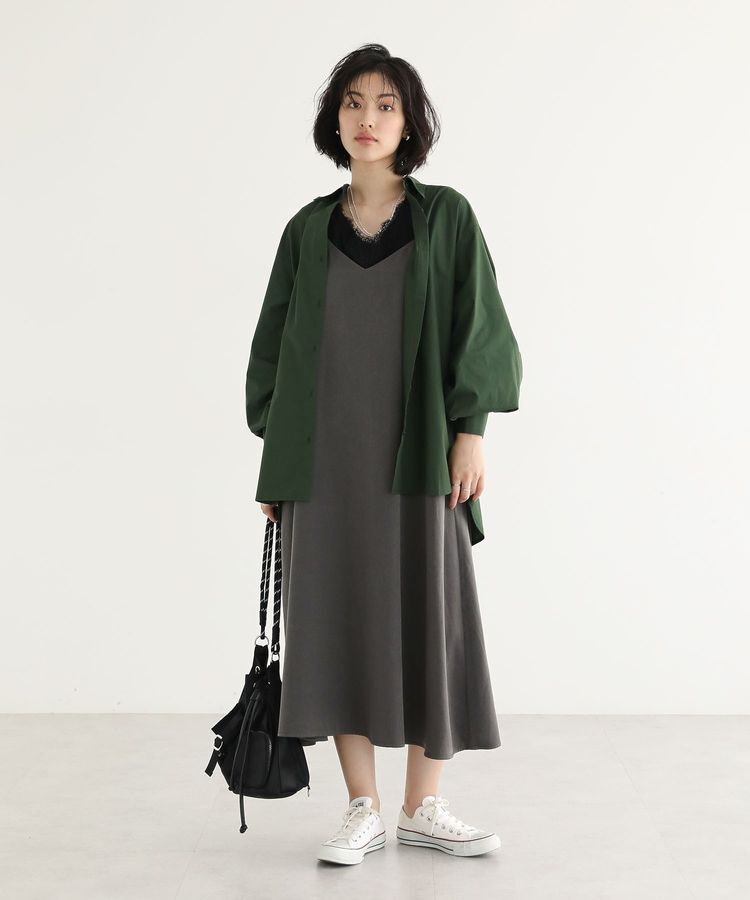 Green Parks「イージーケア袖シャーリングシャツ」|シャツ・ブラウス|