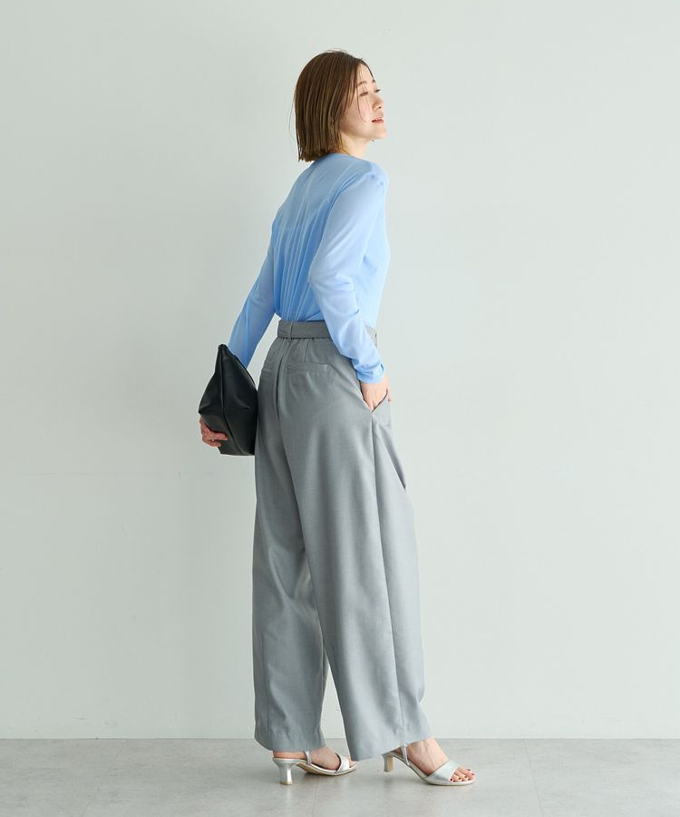 YECCA VECCA「クルーネックシアートップス」|Tシャツ・カットソー|