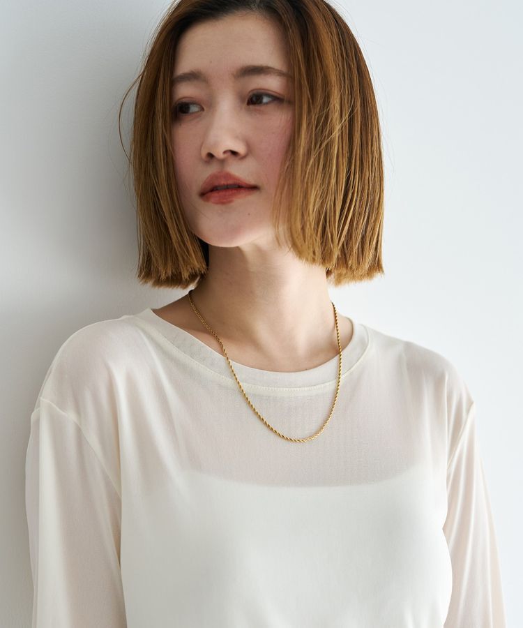 YECCA VECCA「クルーネックシアートップス」|Tシャツ・カットソー|