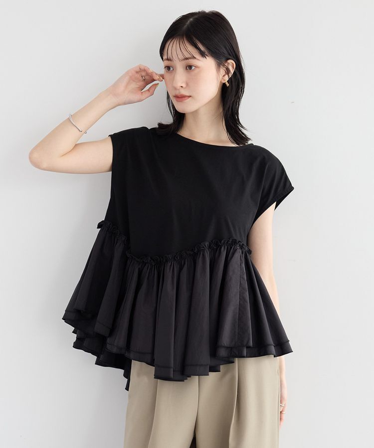 YECCA VECCA「アシメペプラムカットソー」|Tシャツ・カットソー|