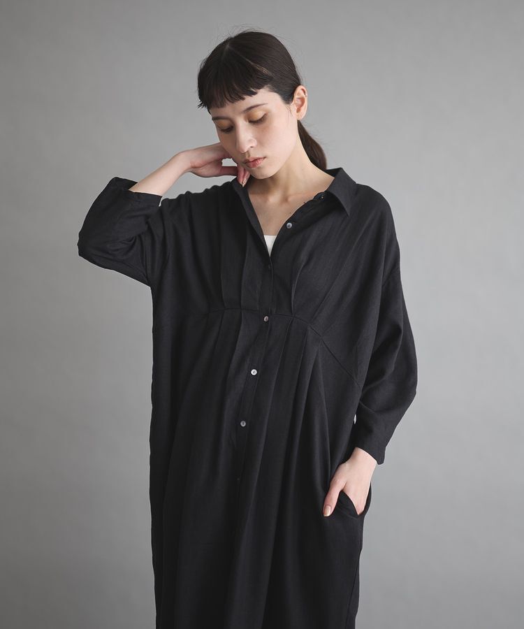 GARAGE OF GOOD CLOTHING「リネンタックロングワンピ-ス」|ワンピース|