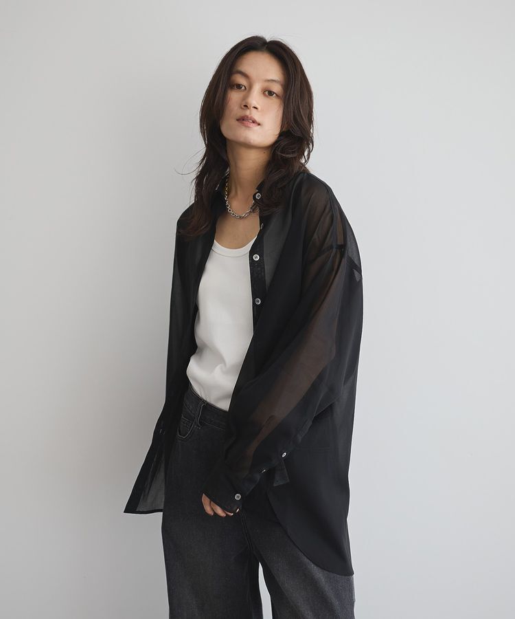 GARAGE OF GOOD CLOTHING「【日本製】ボイルオーガンジーロングシャツ」|シャツ・ブラウス|