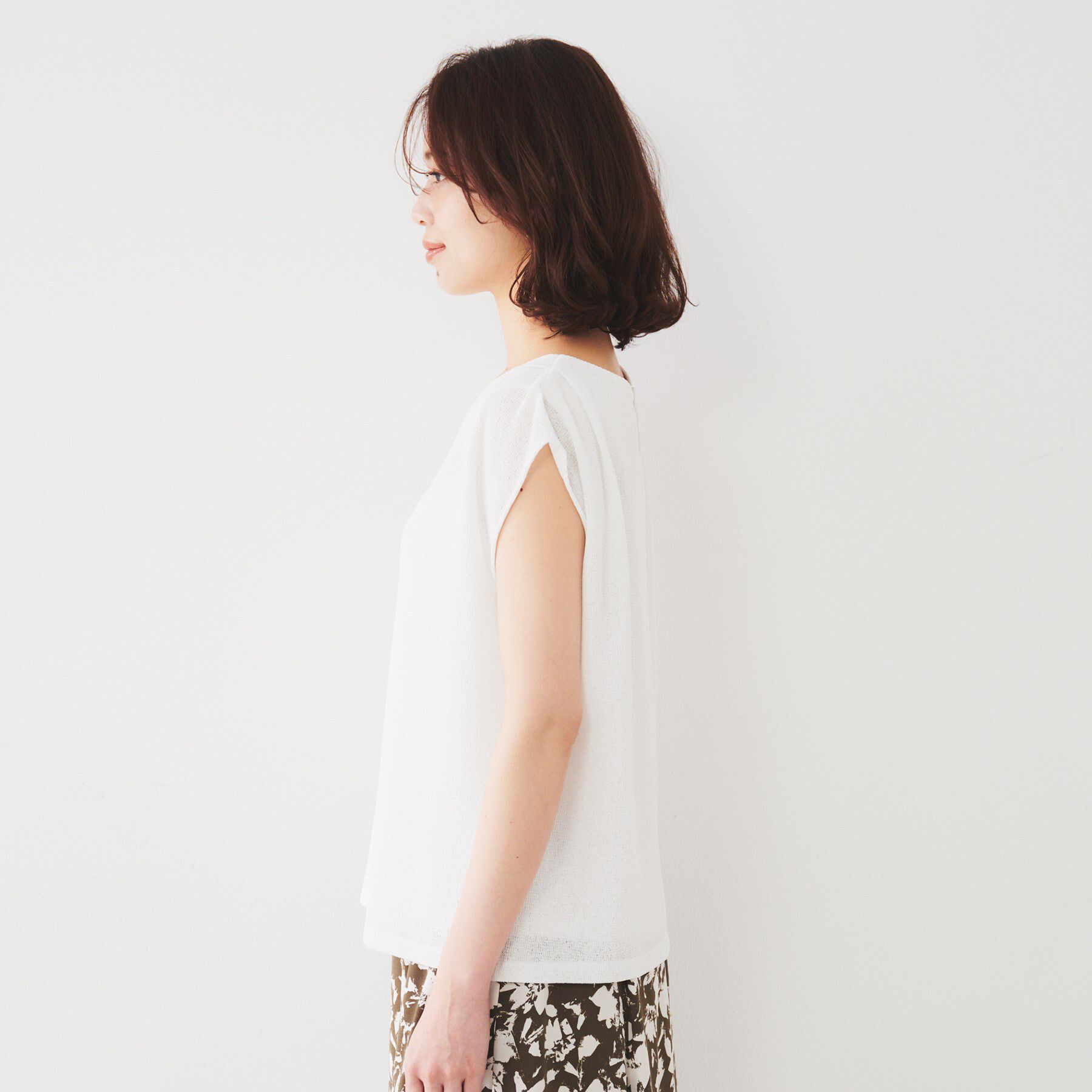 UNTITLED「【ジャージ素材】インナードッキングシアーカットソー」|Tシャツ・カットソー|
