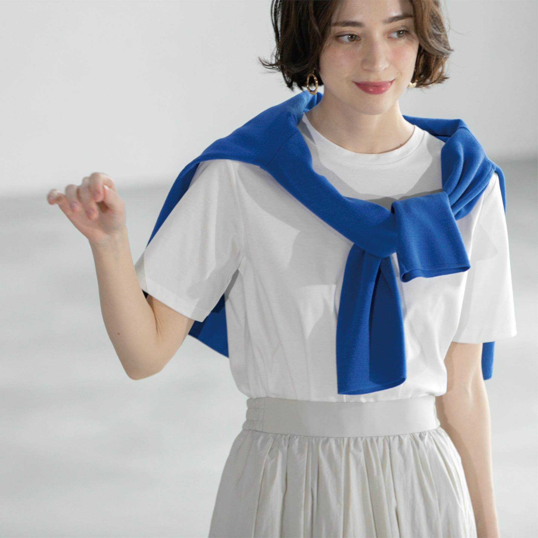 OPAQUE.CLIP「《5色展開／SS-LLサイズ》ベーシックTシャツ【UV／接触冷感／洗濯機洗い可】」|Tシャツ・カットソー|