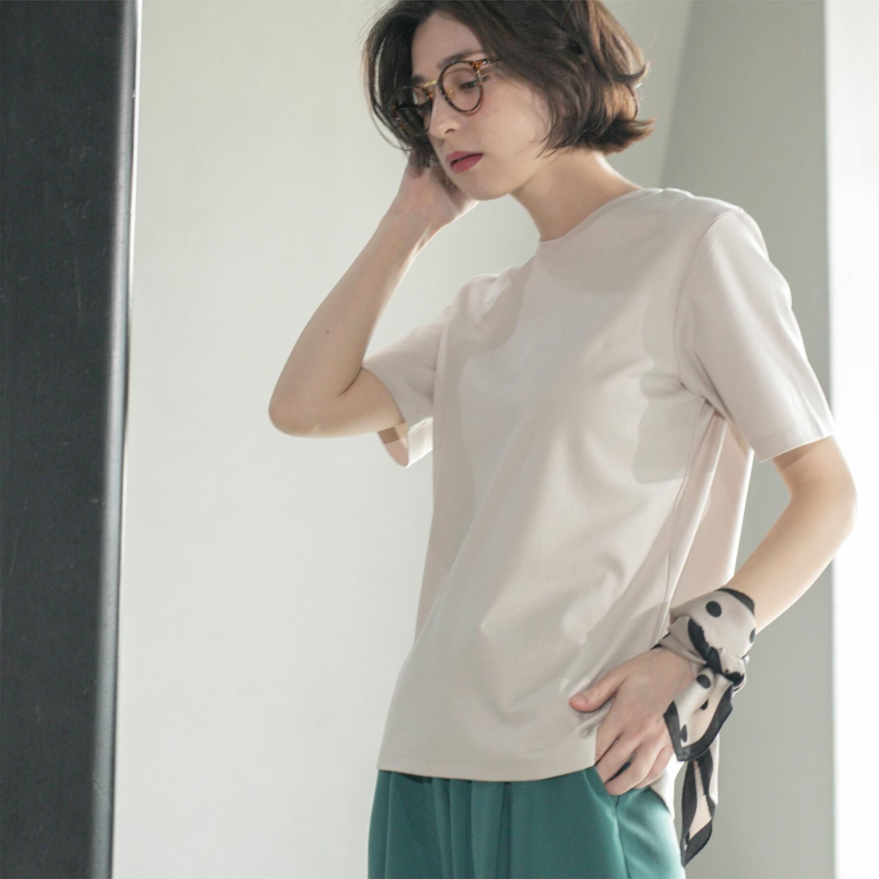 OPAQUE.CLIP「《5色展開／SS-LLサイズ》ベーシックTシャツ【UV／接触冷感／洗濯機洗い可】」|Tシャツ・カットソー|