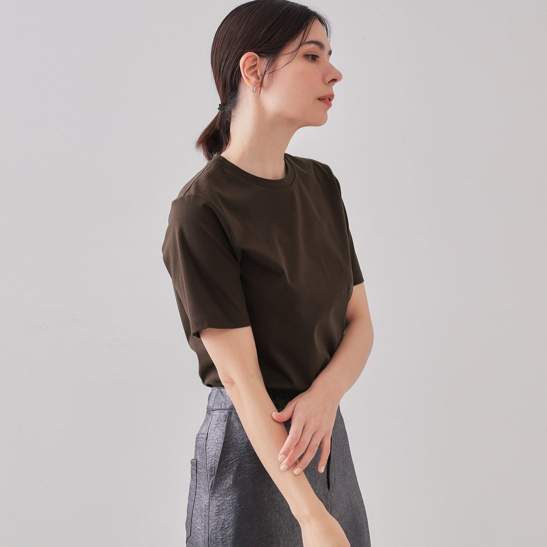 OPAQUE.CLIP「《5色展開／SS-LLサイズ》ベーシックTシャツ【UV／接触冷感／洗濯機洗い可】」|Tシャツ・カットソー|