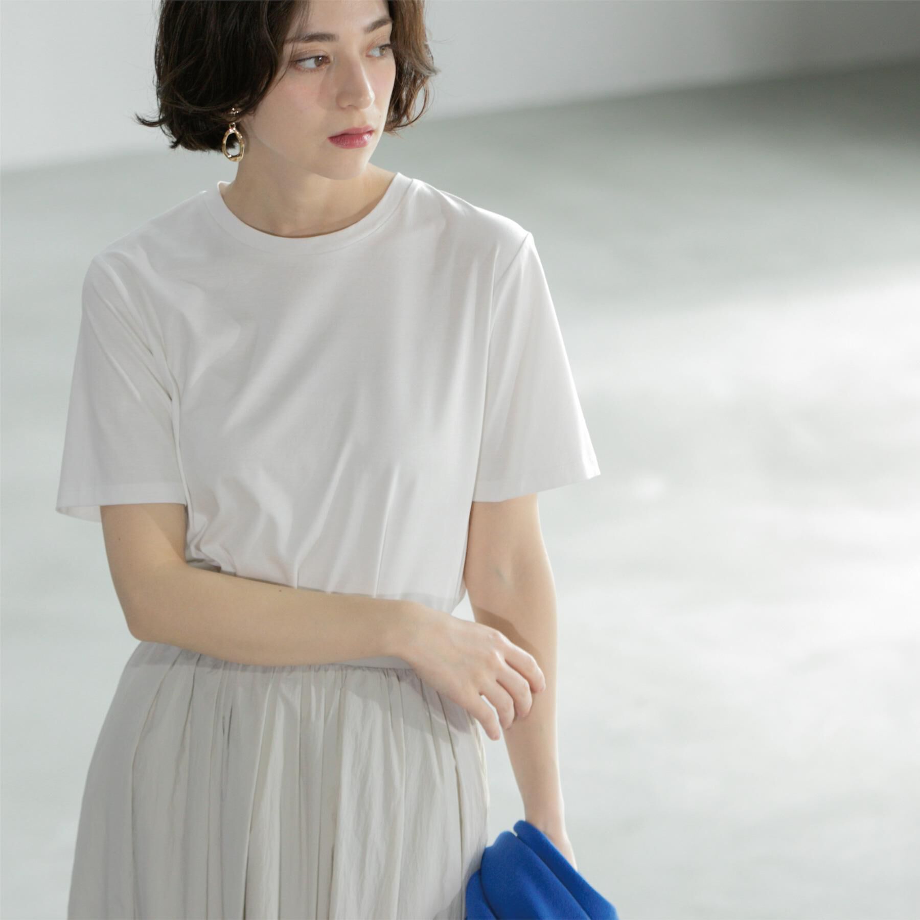 OPAQUE.CLIP「《5色展開／SS-LLサイズ》ベーシックTシャツ【UV／接触冷感／洗濯機洗い可】」|Tシャツ・カットソー|