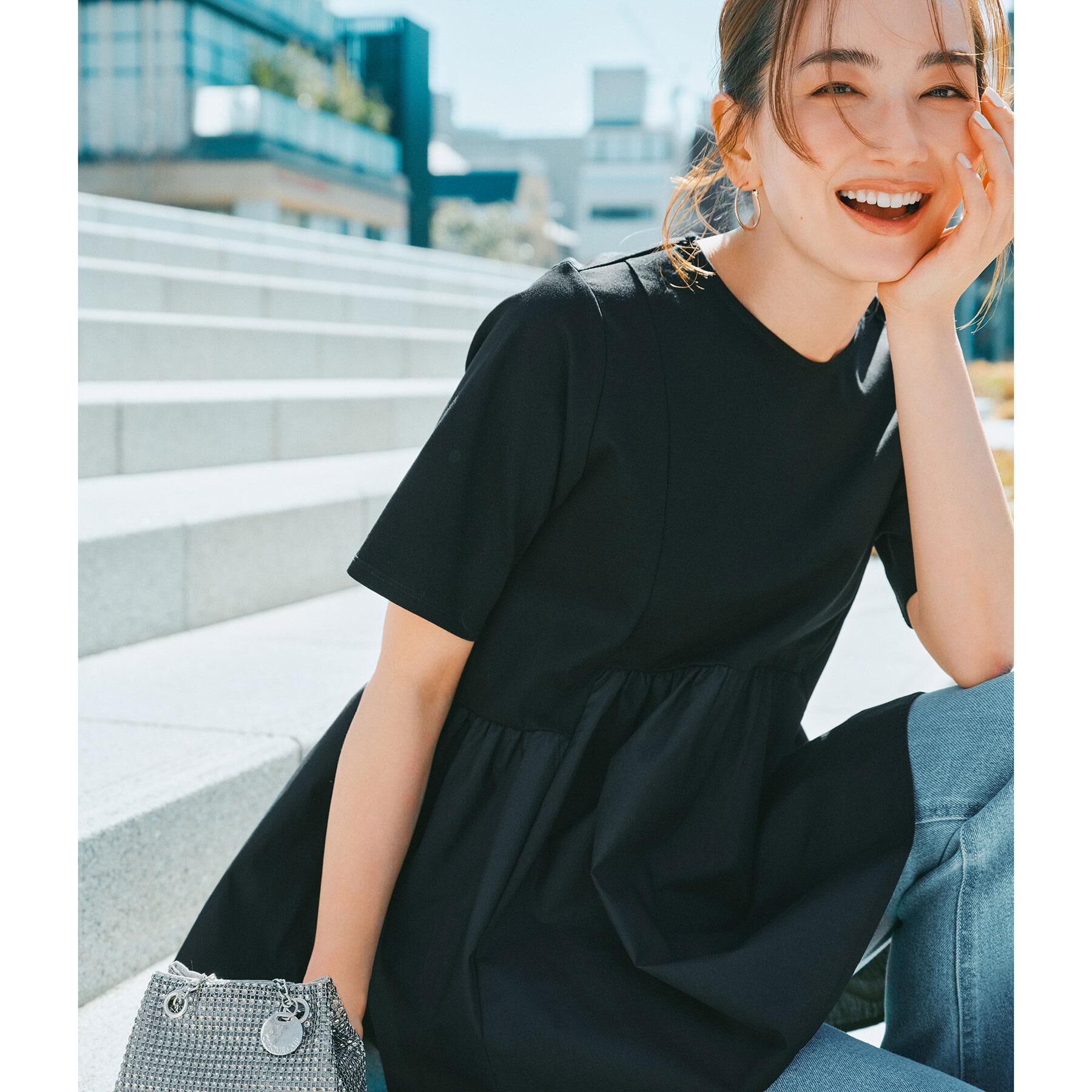 OPAQUE.CLIP「ペプラムドッキングカットソー【洗濯機洗い可】」|Tシャツ・カットソー|