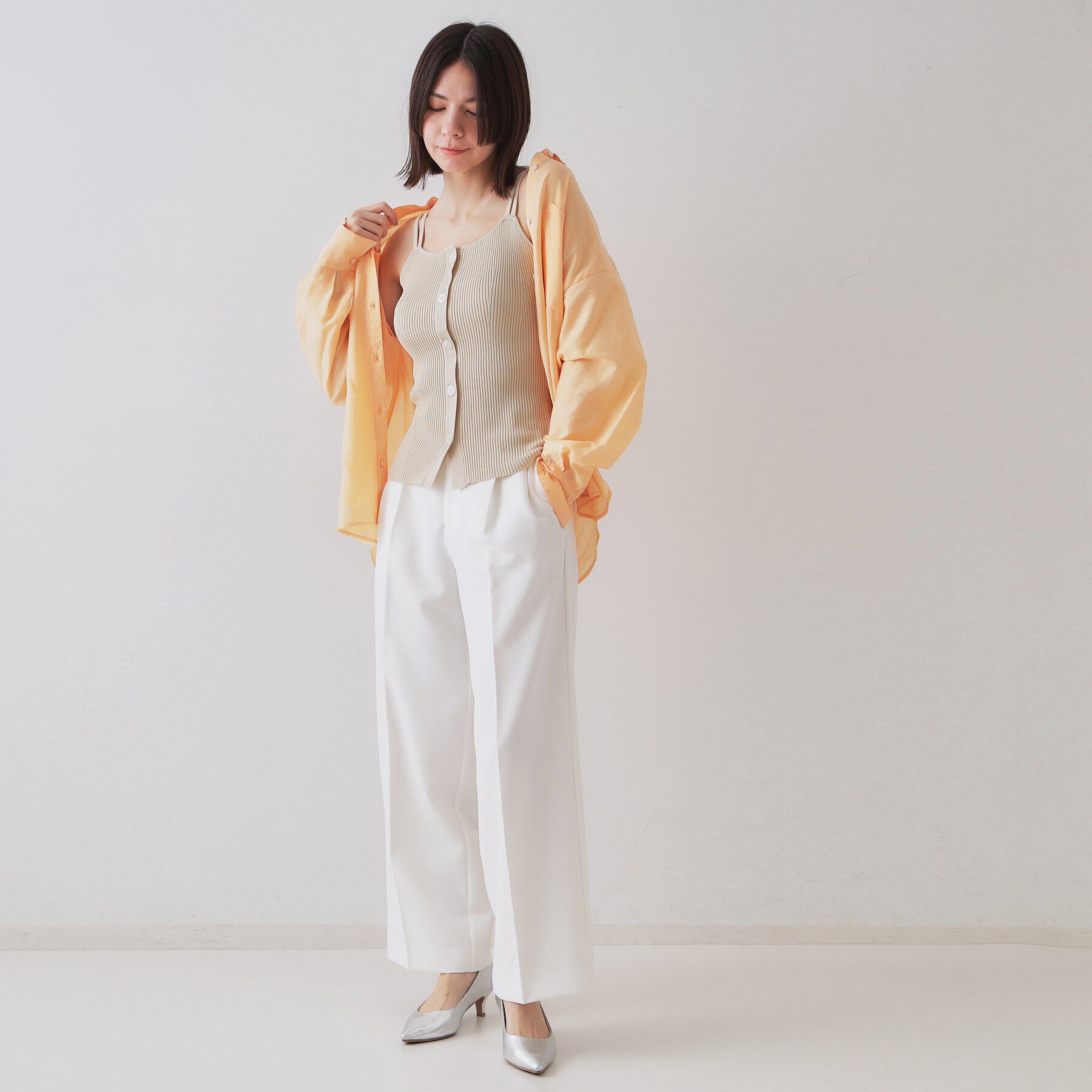 OPAQUE.CLIP「《美人百花掲載》ショートカーディガン&times;リブキャミソール【洗濯機洗い可／抗ピル】」|その他|