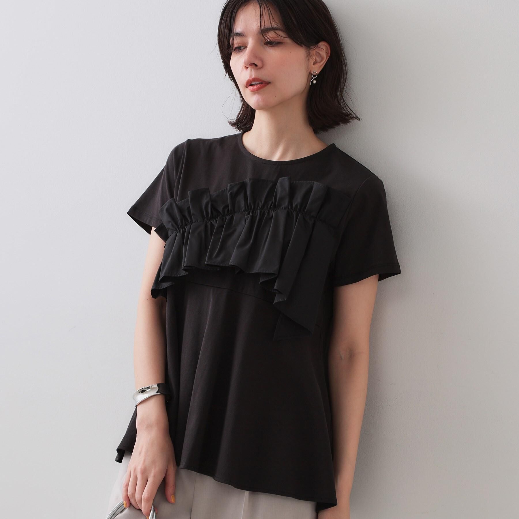 OPAQUE.CLIP「フリルドッキングペプラムトップス【接触冷感／洗濯機洗い可】」|Tシャツ・カットソー|