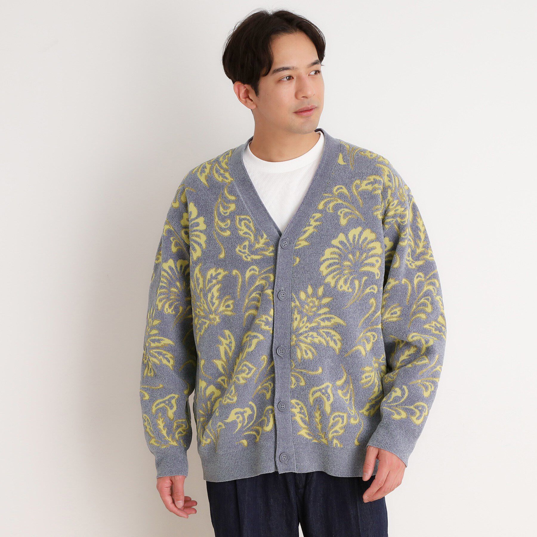 THE SHOP TK「ジャカード モールニット カーディガン」|カーディガン|グレー(112)