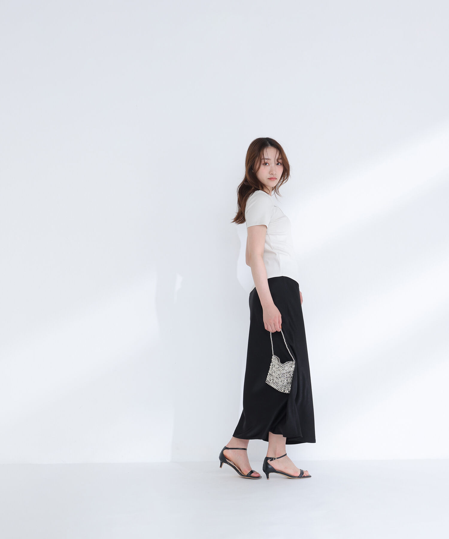  「アシメネックリブカットソー」|Tシャツ・カットソー|