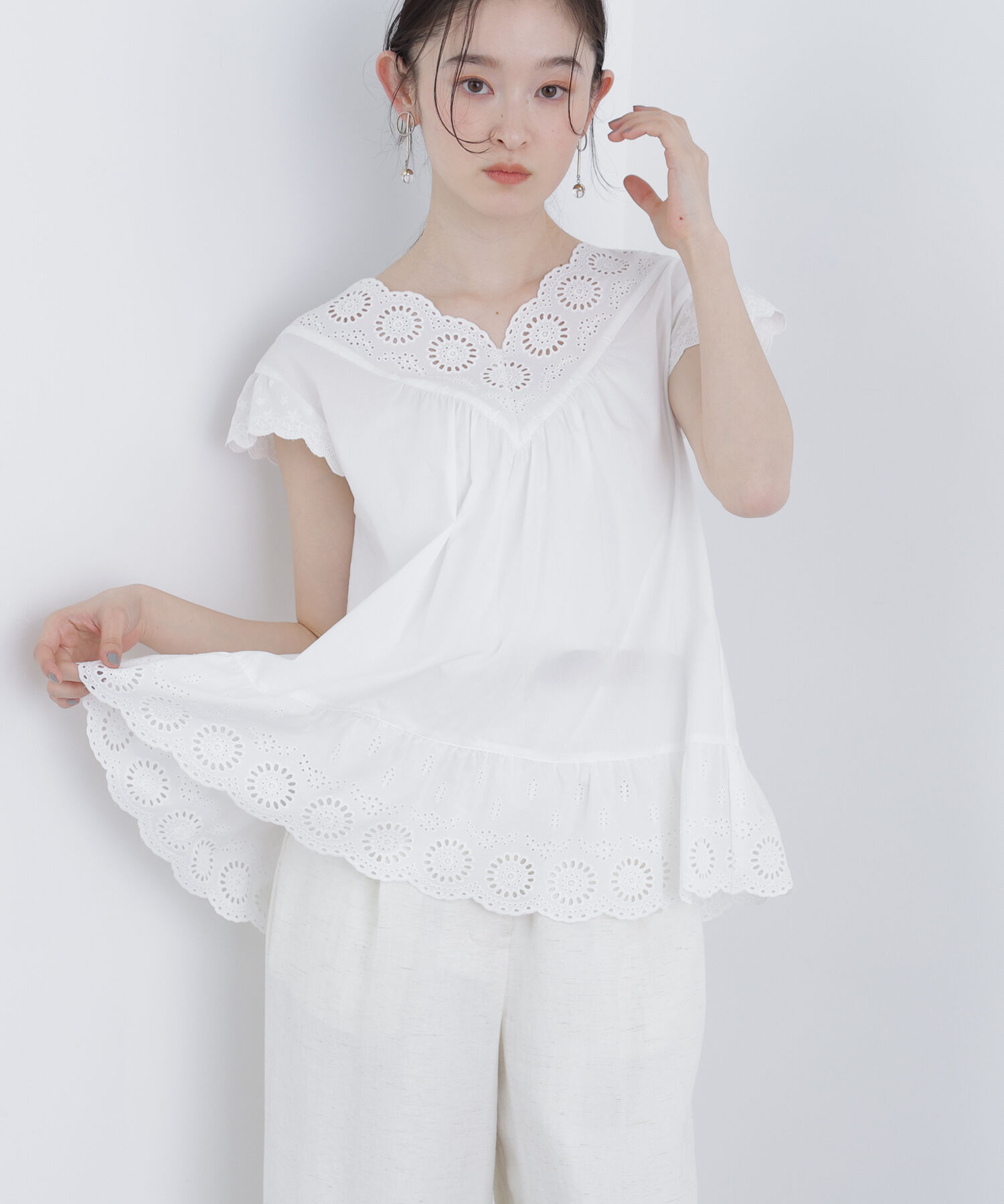  「〈N.〉コットン刺繍ブラウス」|シャツ・ブラウス|