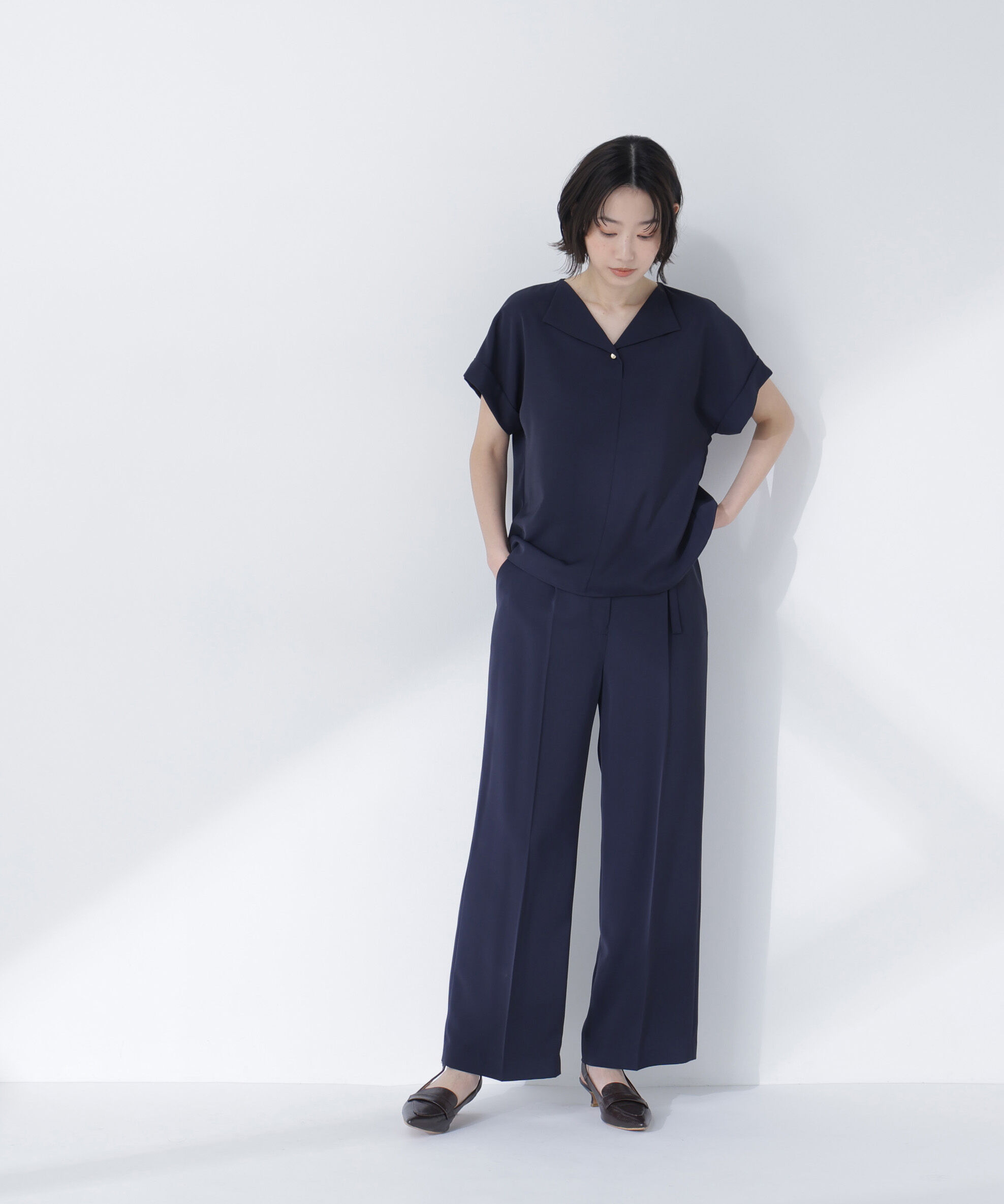  「クリアツイル SETUP タックワイドパンツ」|その他|