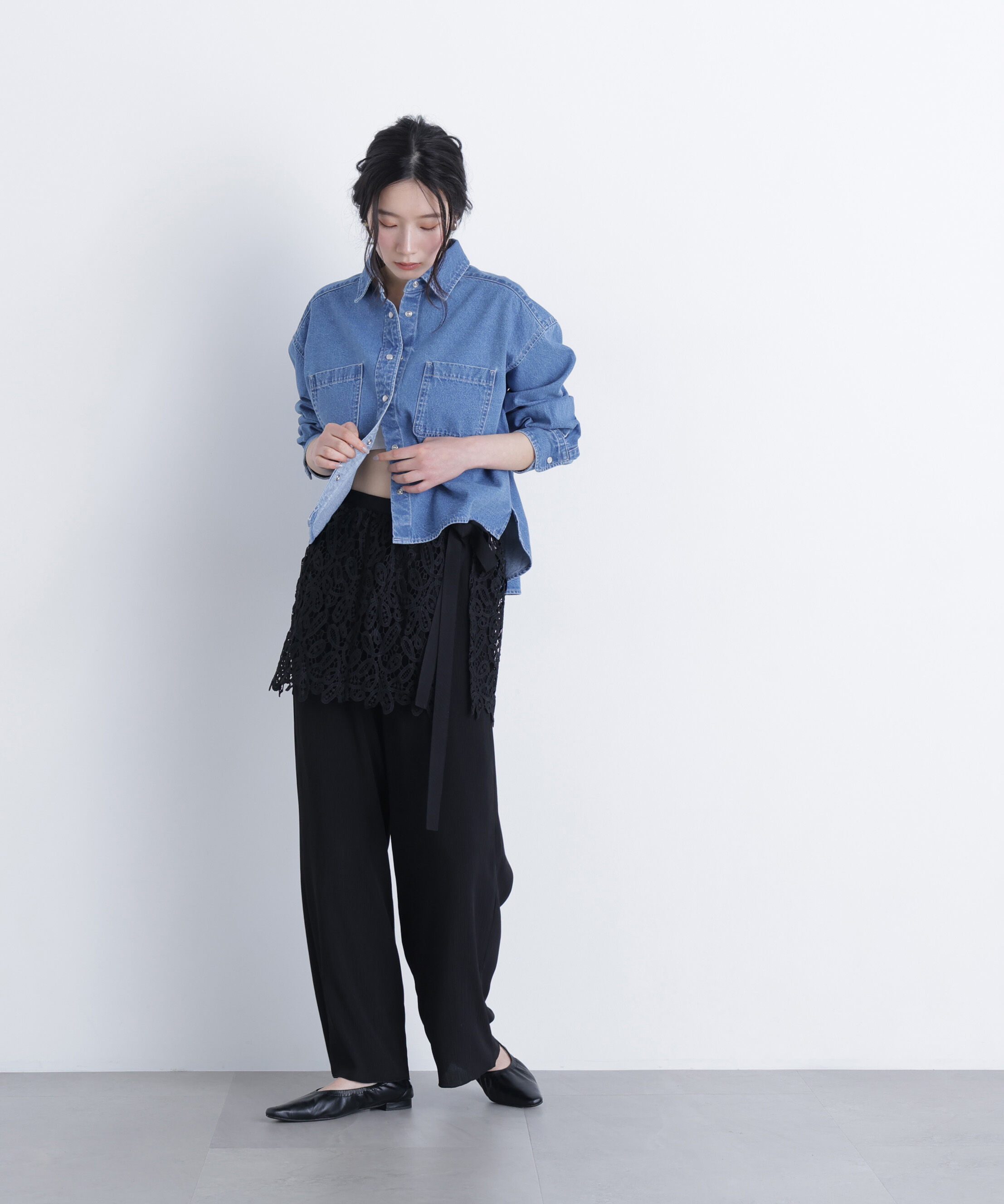  「レースレイヤード楊柳パンツ」|その他|
