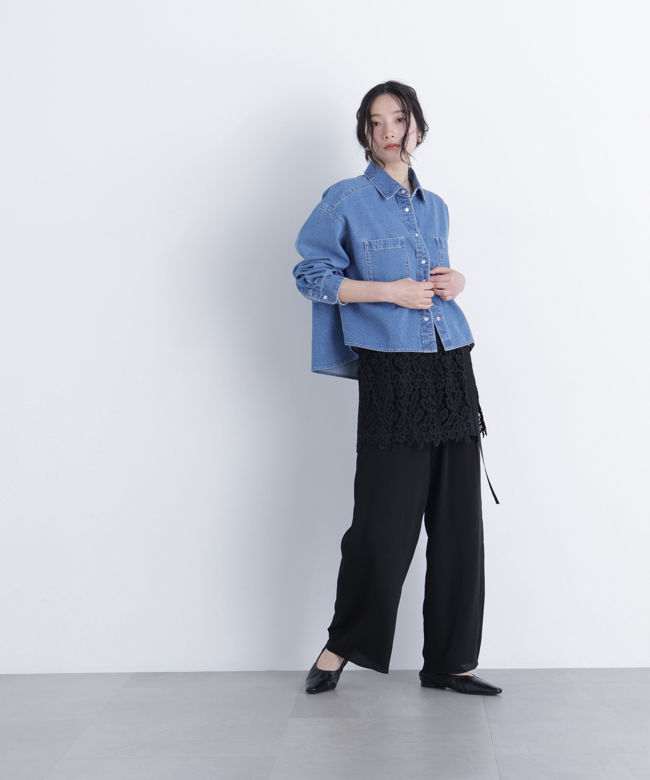  「レースレイヤード楊柳パンツ」|その他|