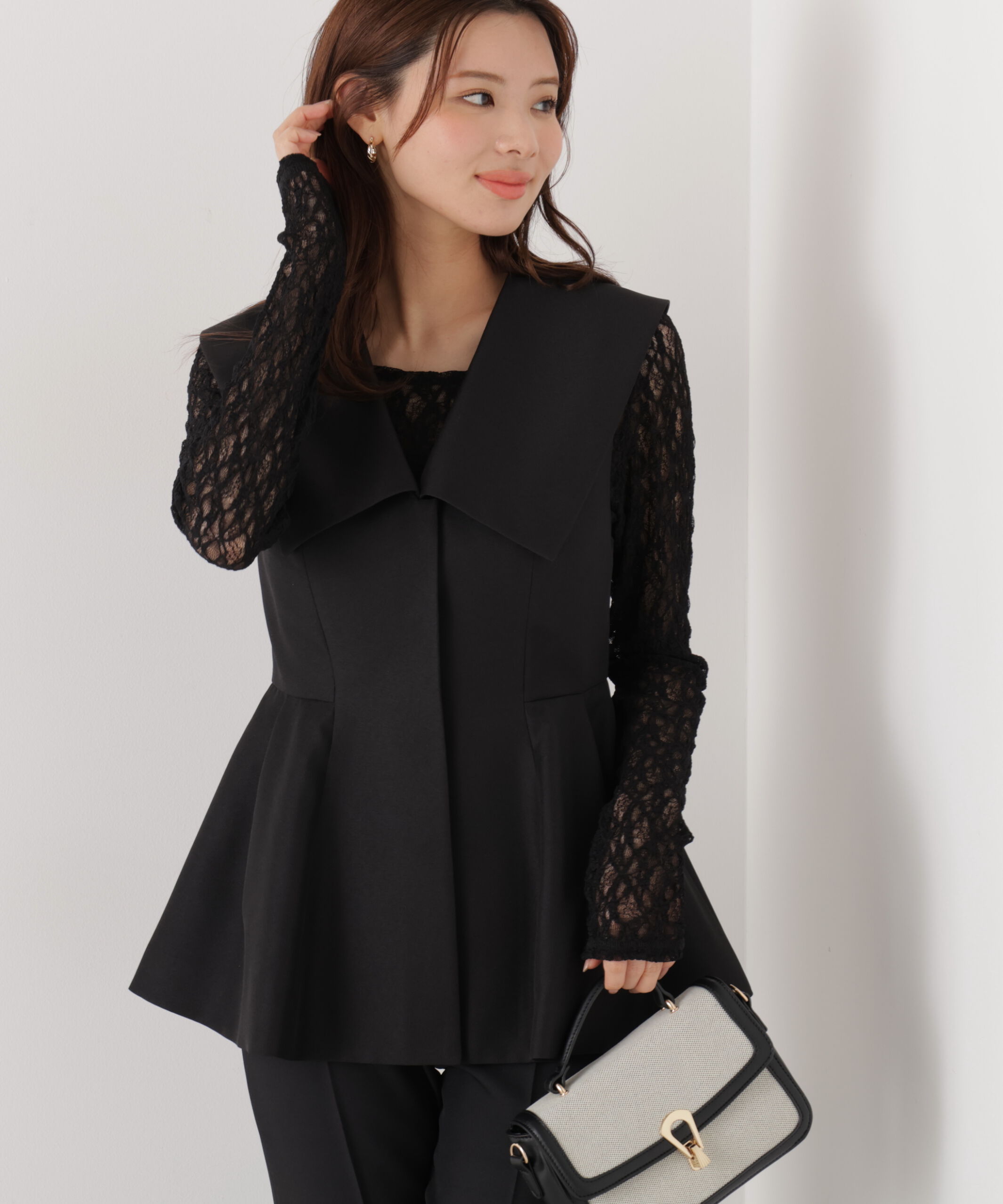 PROPORTION BODY DRESSING「〈a/mie〉ストレッチレース　26SS」|Tシャツ・カットソー|