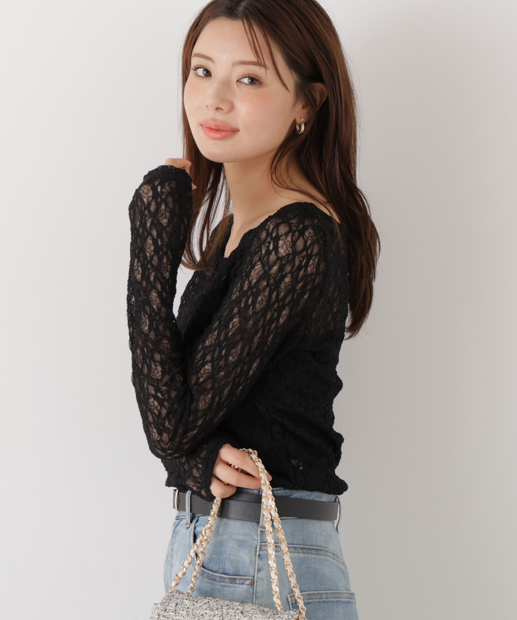 PROPORTION BODY DRESSING「〈a/mie〉ストレッチレース　26SS」|Tシャツ・カットソー|