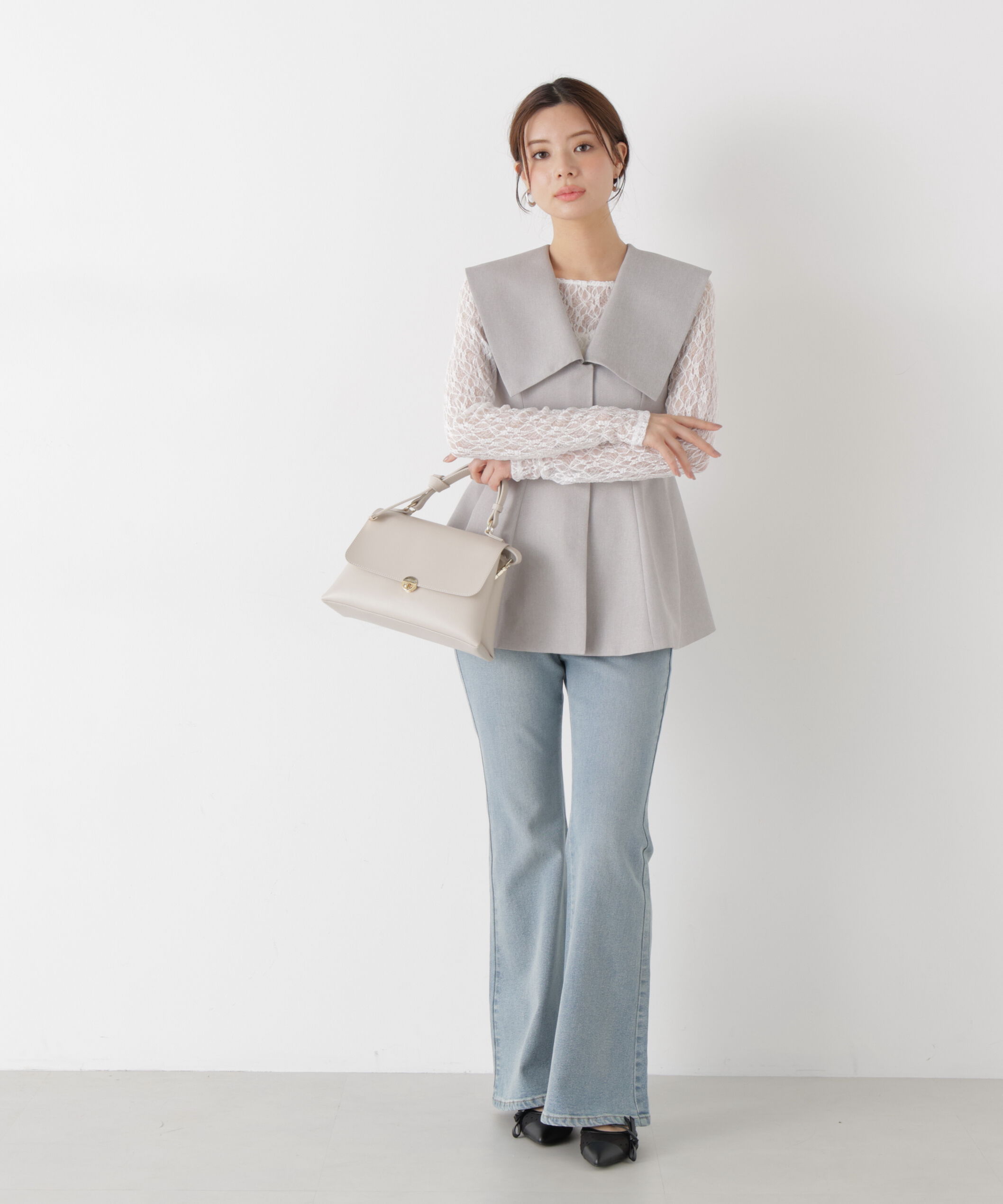 PROPORTION BODY DRESSING「〈a/mie〉ストレッチレース　26SS」|Tシャツ・カットソー|