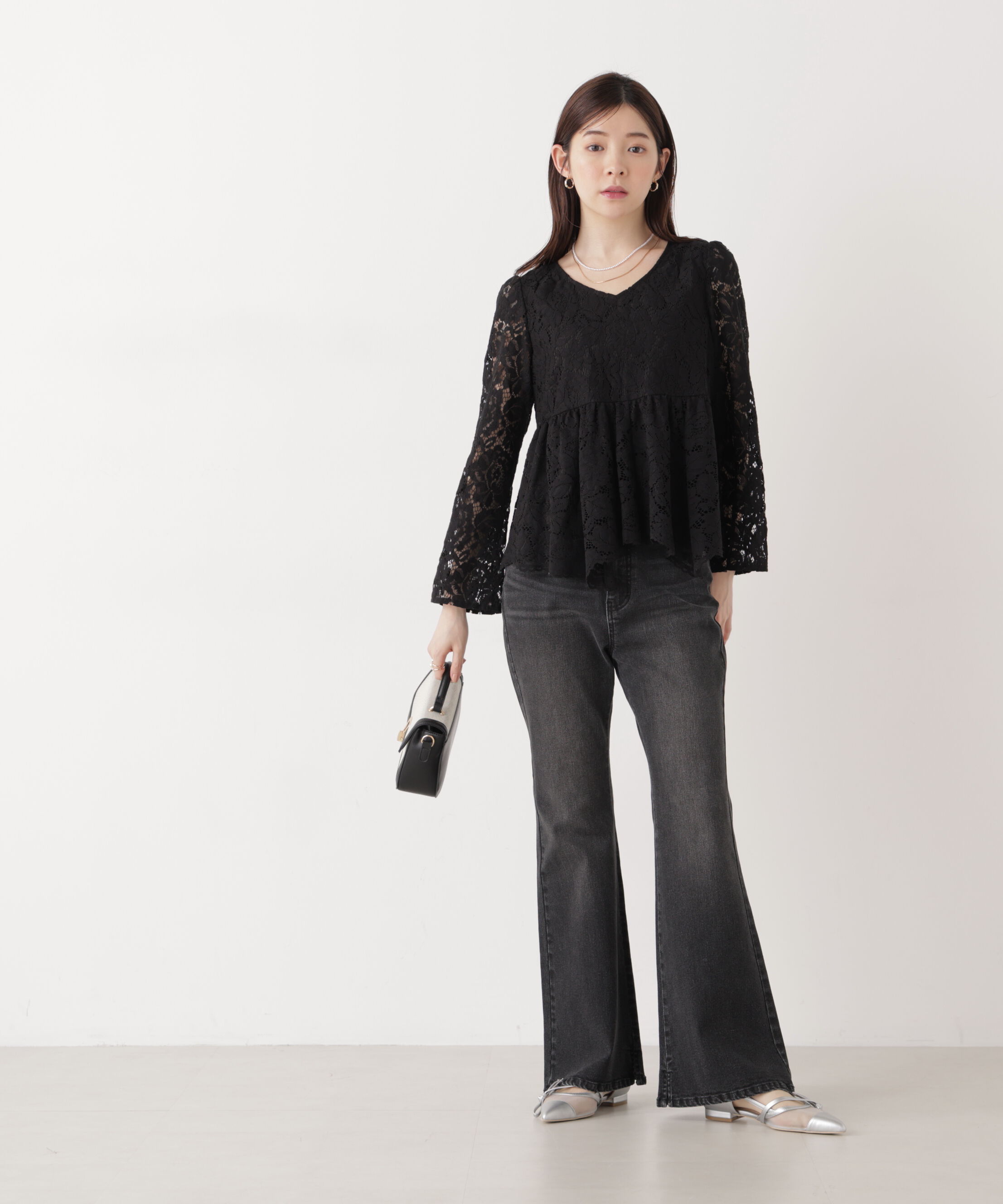 PROPORTION BODY DRESSING「レースペプラムブラウス　26SS」|シャツ・ブラウス|