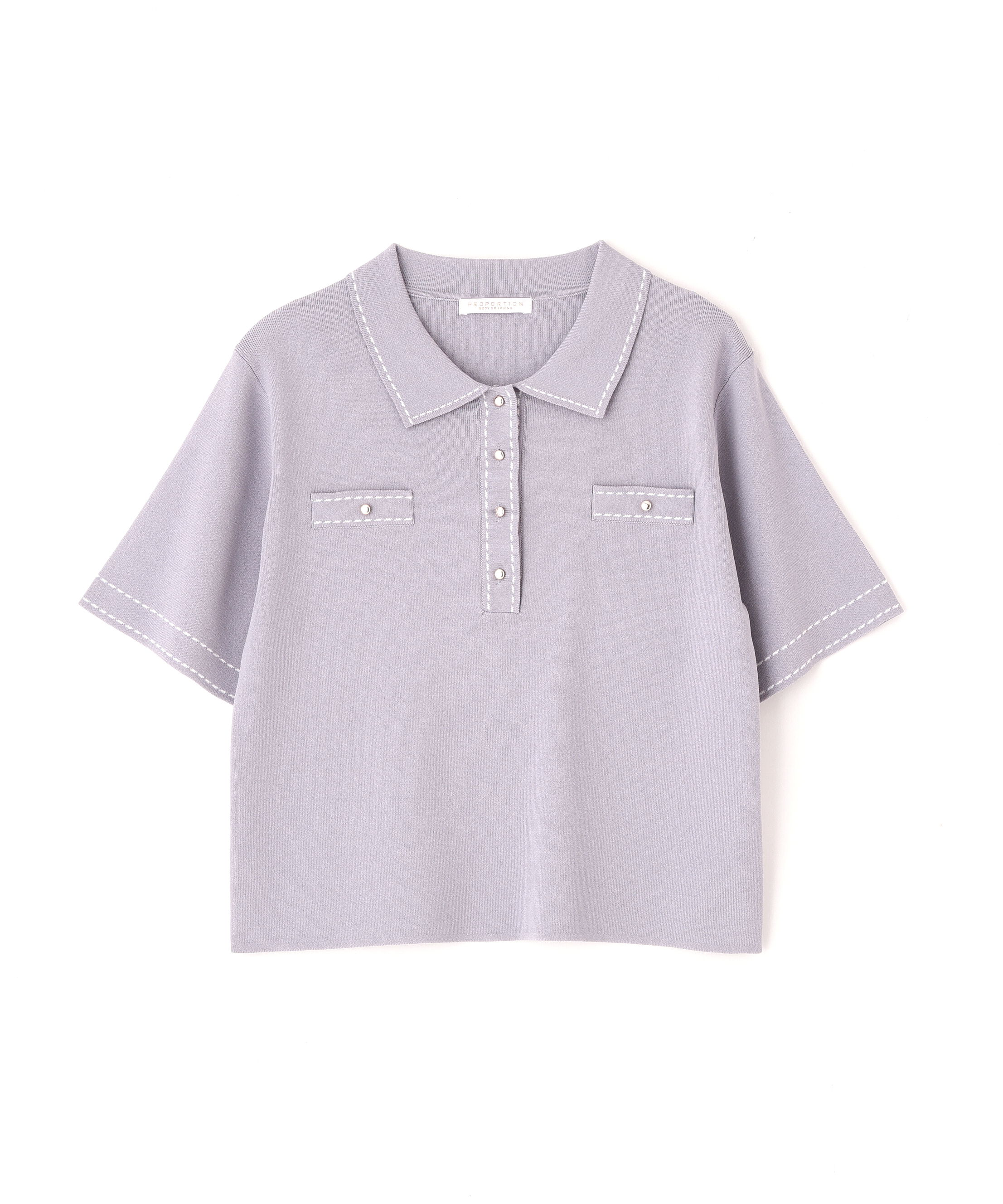 PROPORTION BODY DRESSING「＜UV＞衿付きステッチラインニット　26SS」|ニット・セーター|