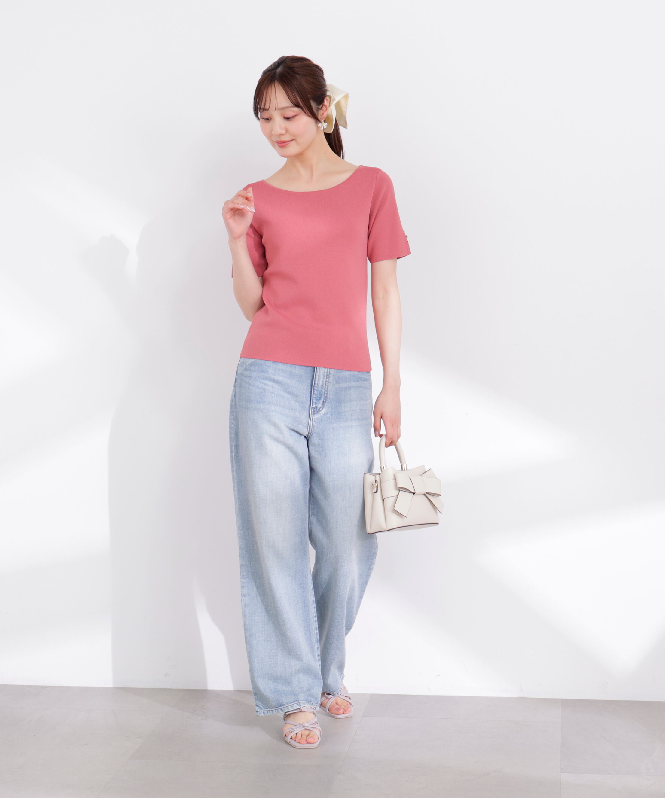 PROPORTION BODY DRESSING「5分袖ベーシックニット 26SS」|ニット・セーター|