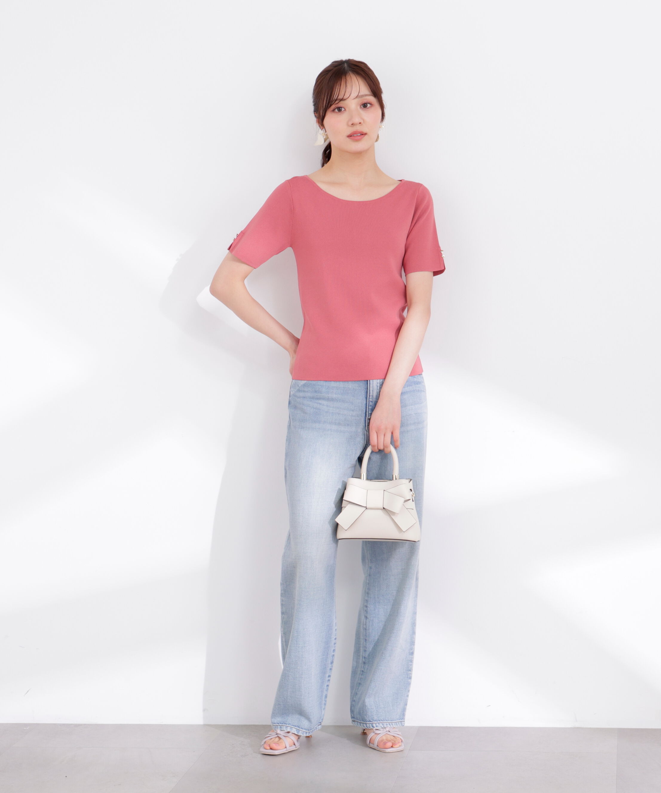 PROPORTION BODY DRESSING「5分袖ベーシックニット 26SS」|ニット・セーター|