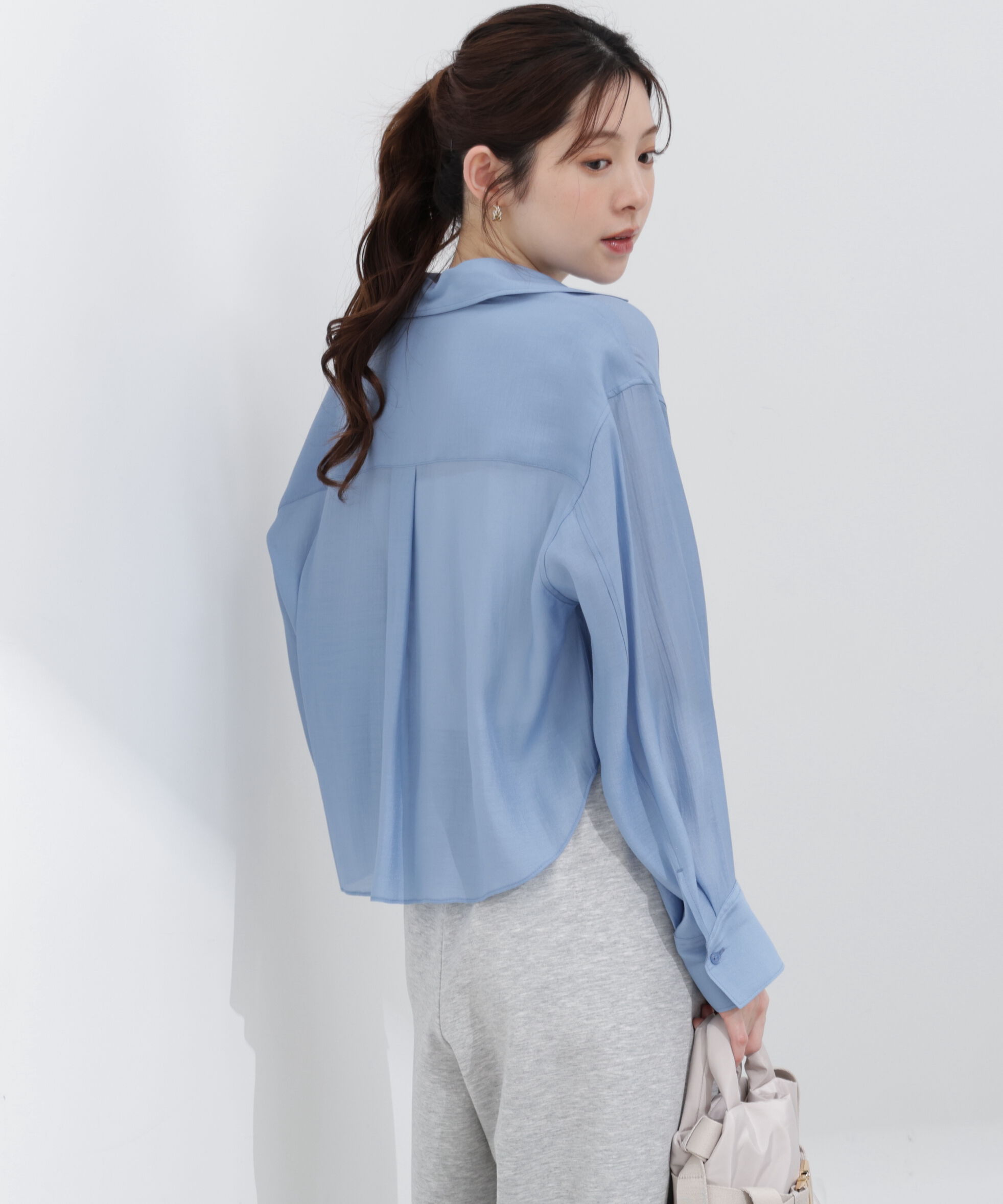 PROPORTION BODY DRESSING「短丈シアーシャツ 26SS」|シャツ・ブラウス|