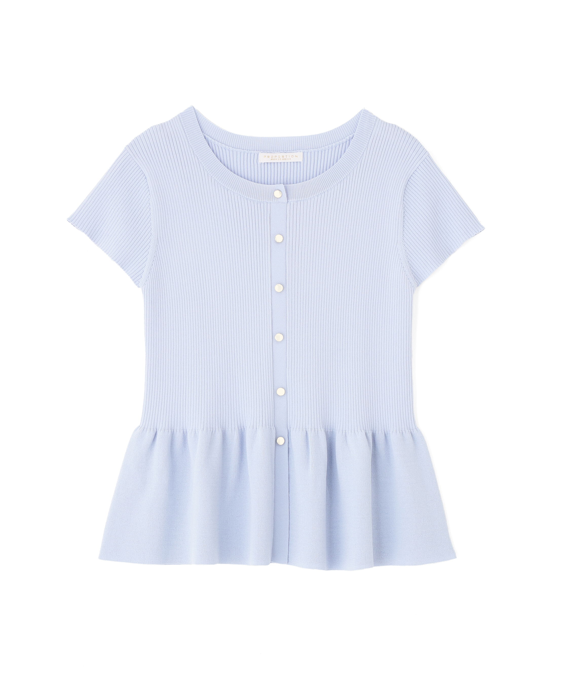 PROPORTION BODY DRESSING「ショート丈リブペプラムニット 26SS」|ニット・セーター|ブルー