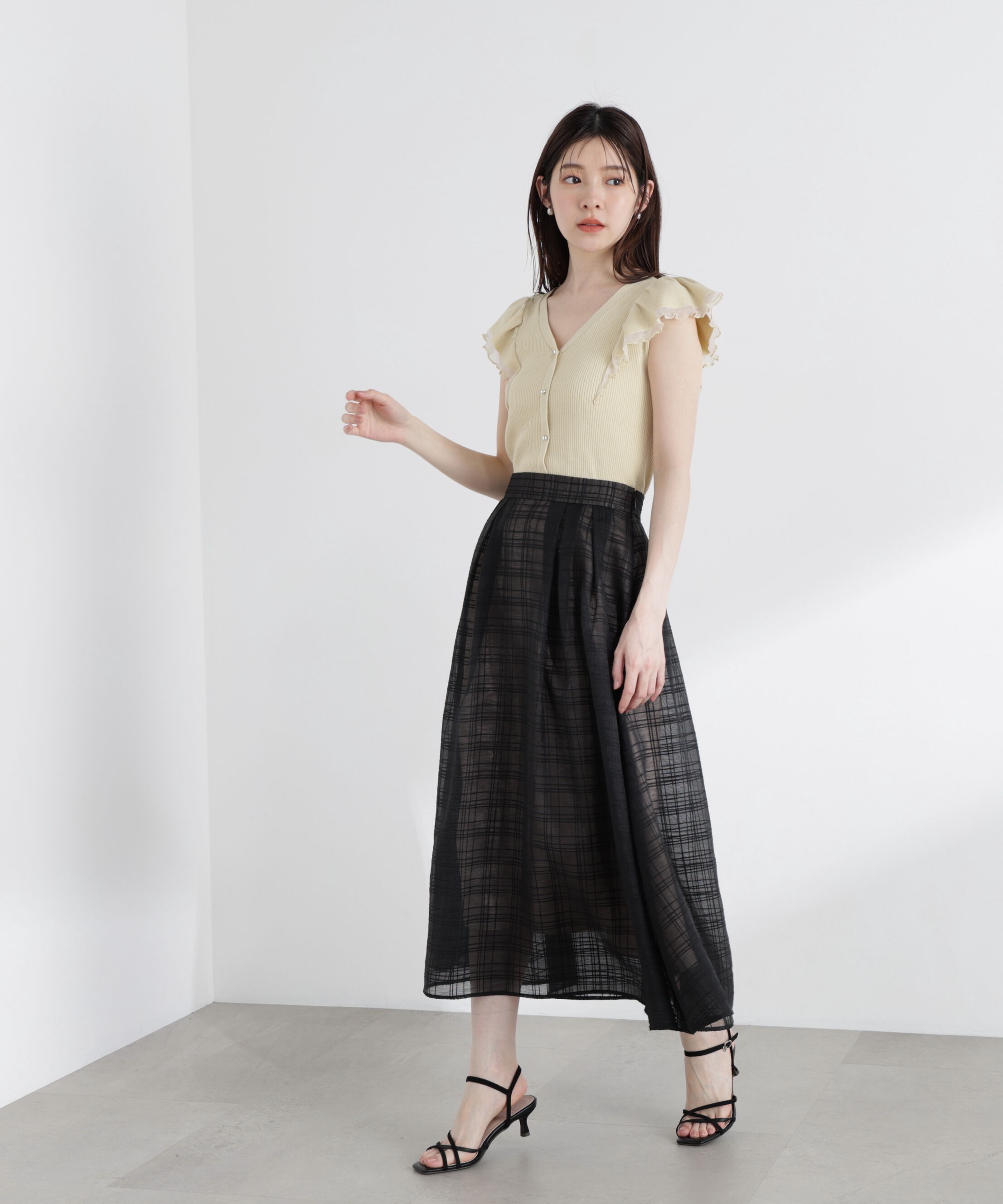 PROPORTION BODY DRESSING「シアーチェックタックスカート」|スカート|