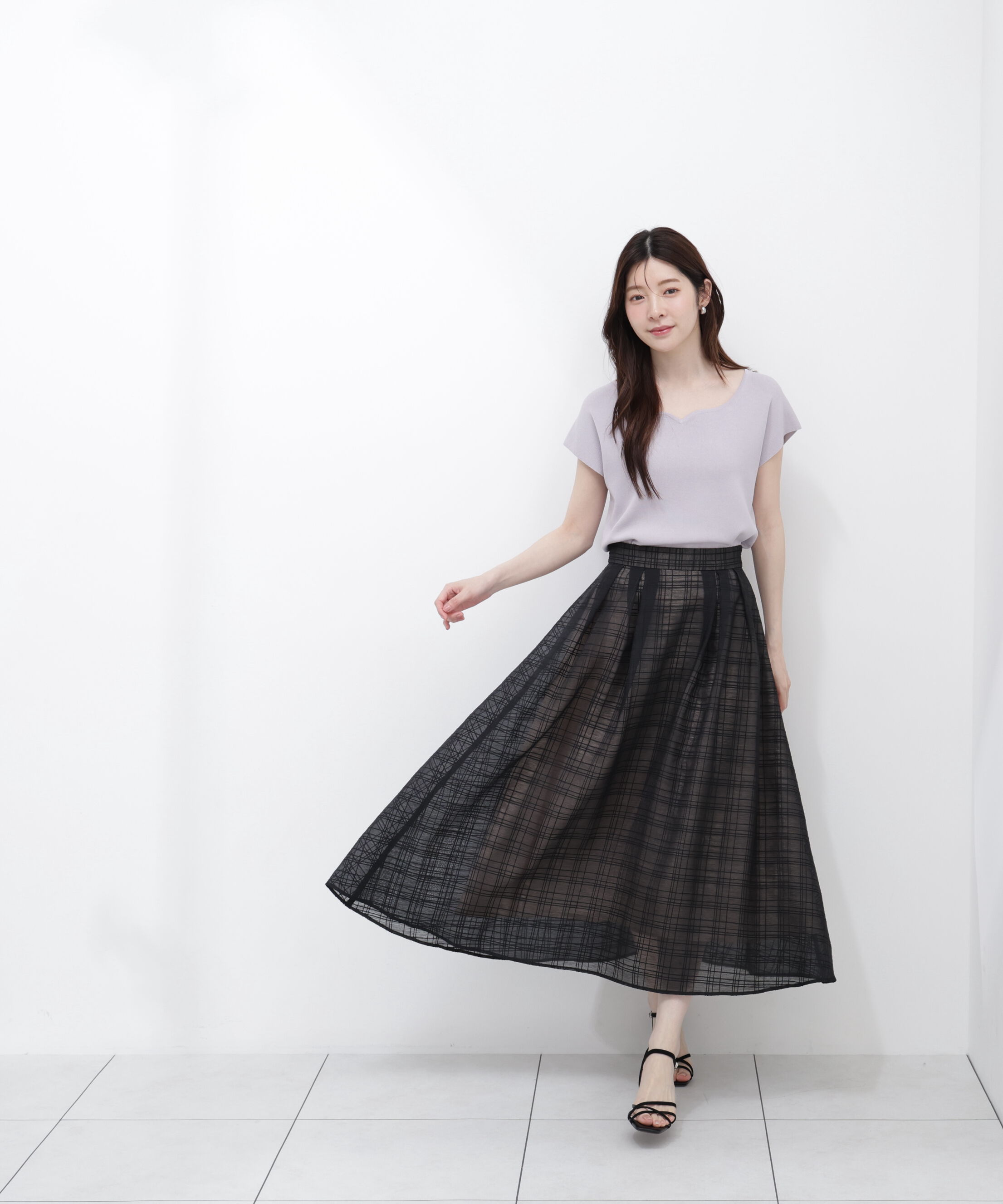 PROPORTION BODY DRESSING「シアーチェックタックスカート」|スカート|