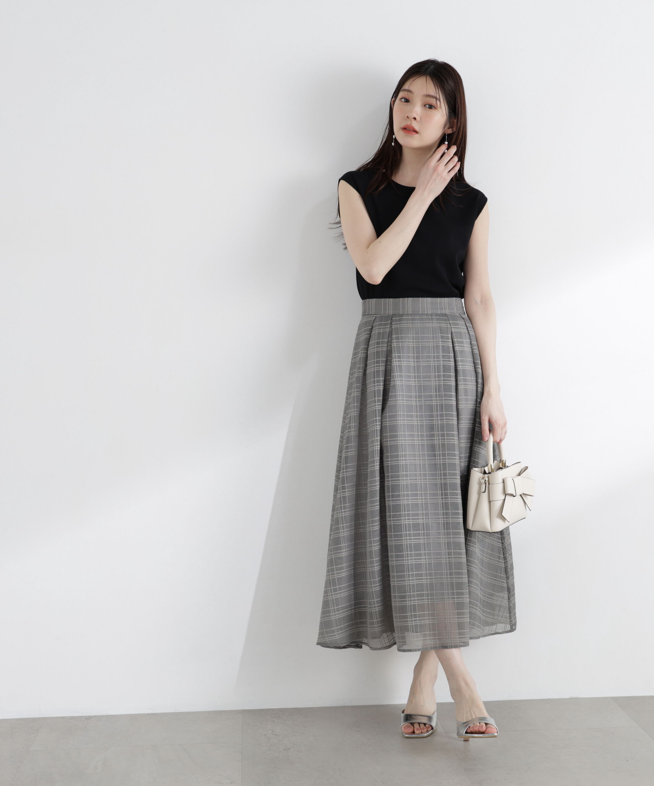 PROPORTION BODY DRESSING「シアーチェックタックスカート」|スカート|