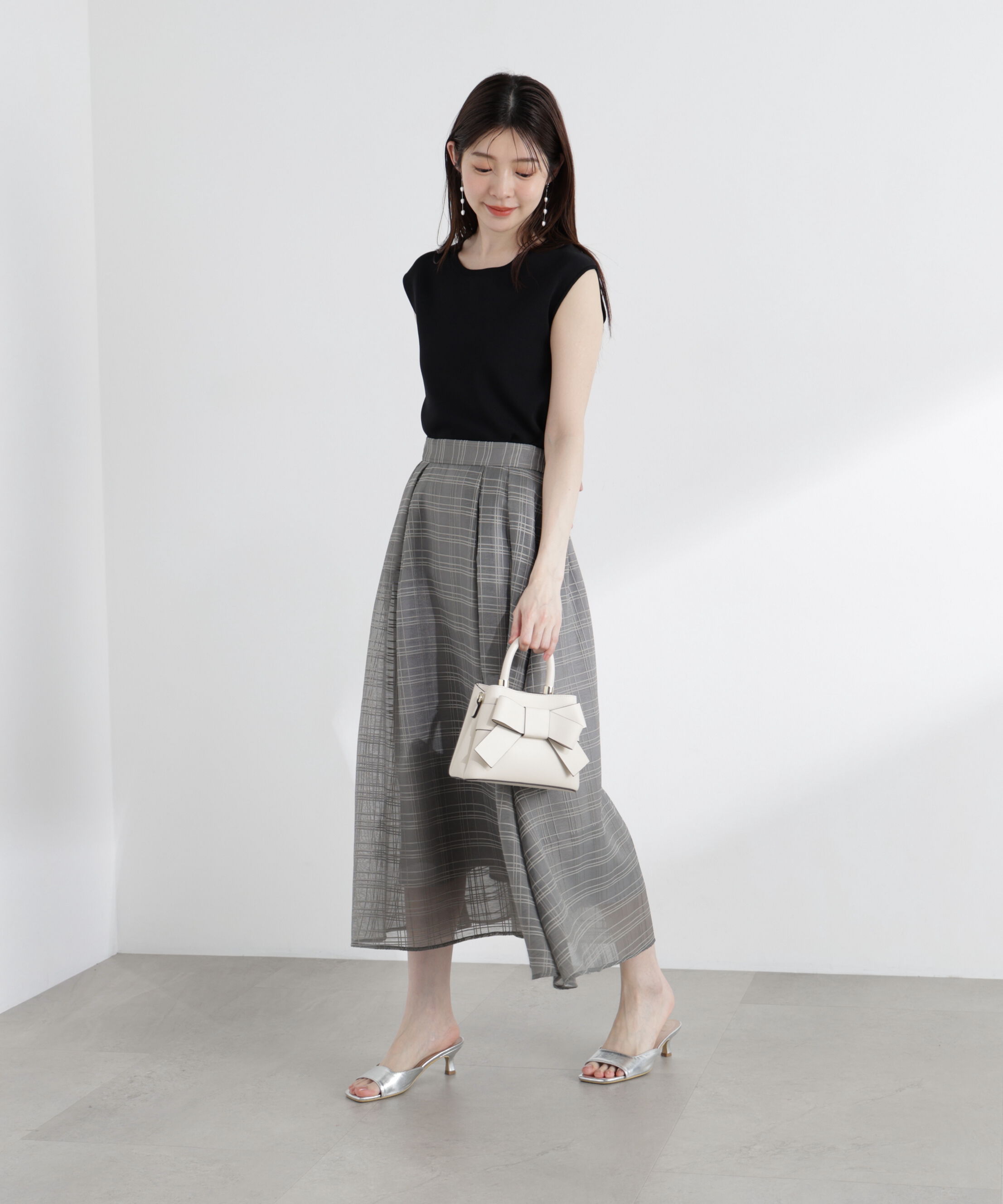 PROPORTION BODY DRESSING「シアーチェックタックスカート」|スカート|
