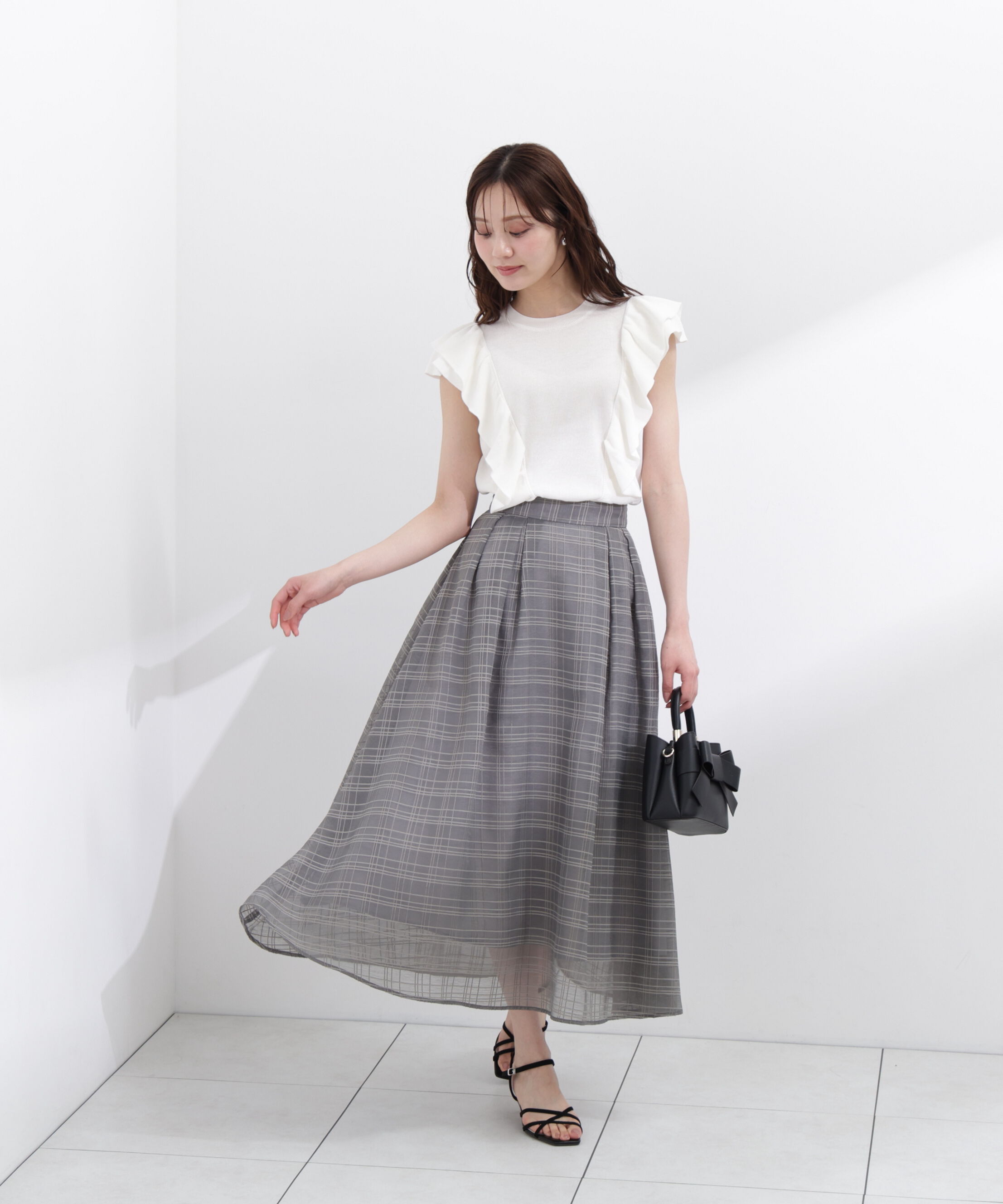PROPORTION BODY DRESSING「シアーチェックタックスカート」|スカート|