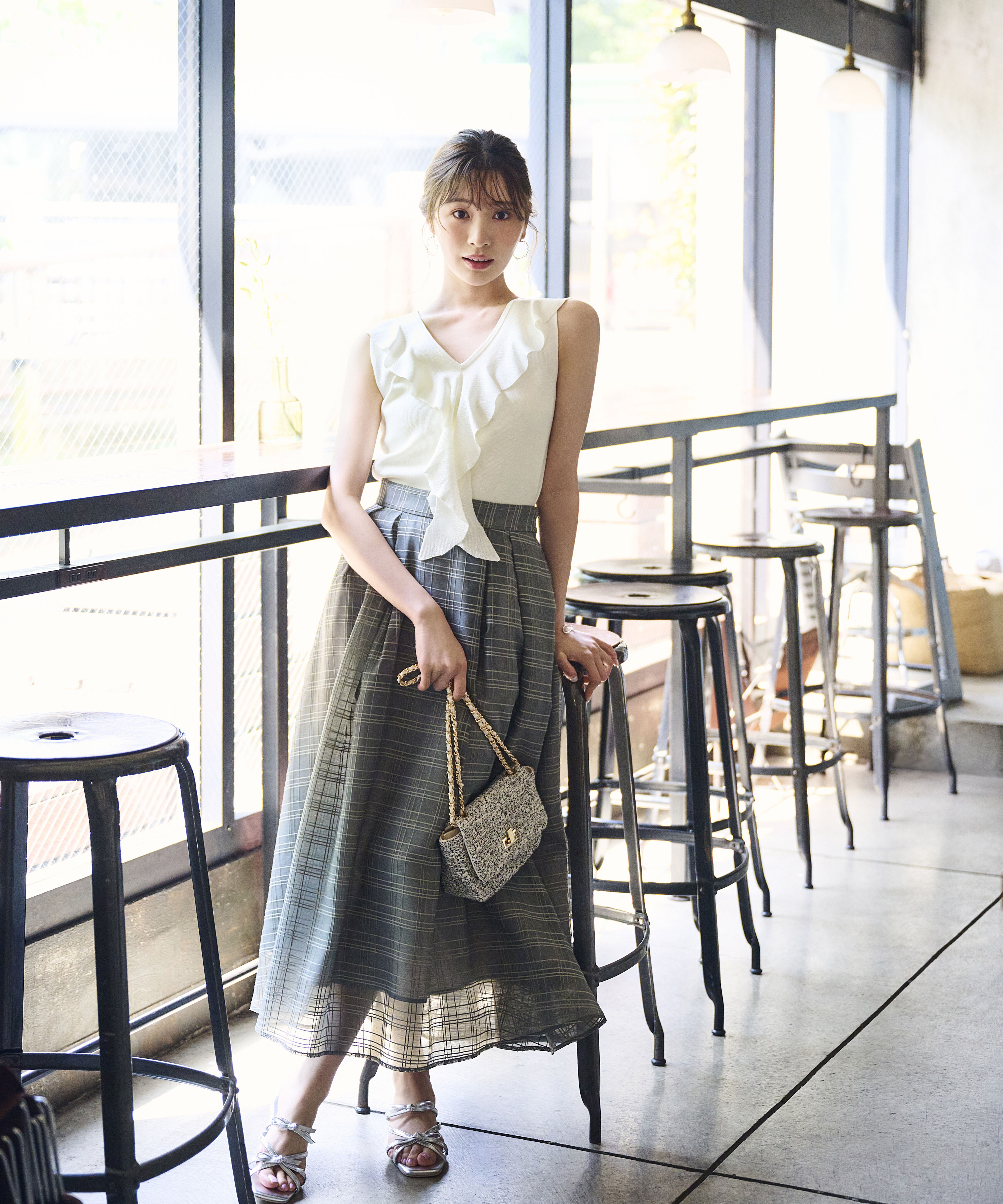 PROPORTION BODY DRESSING「シアーチェックタックスカート」|スカート|