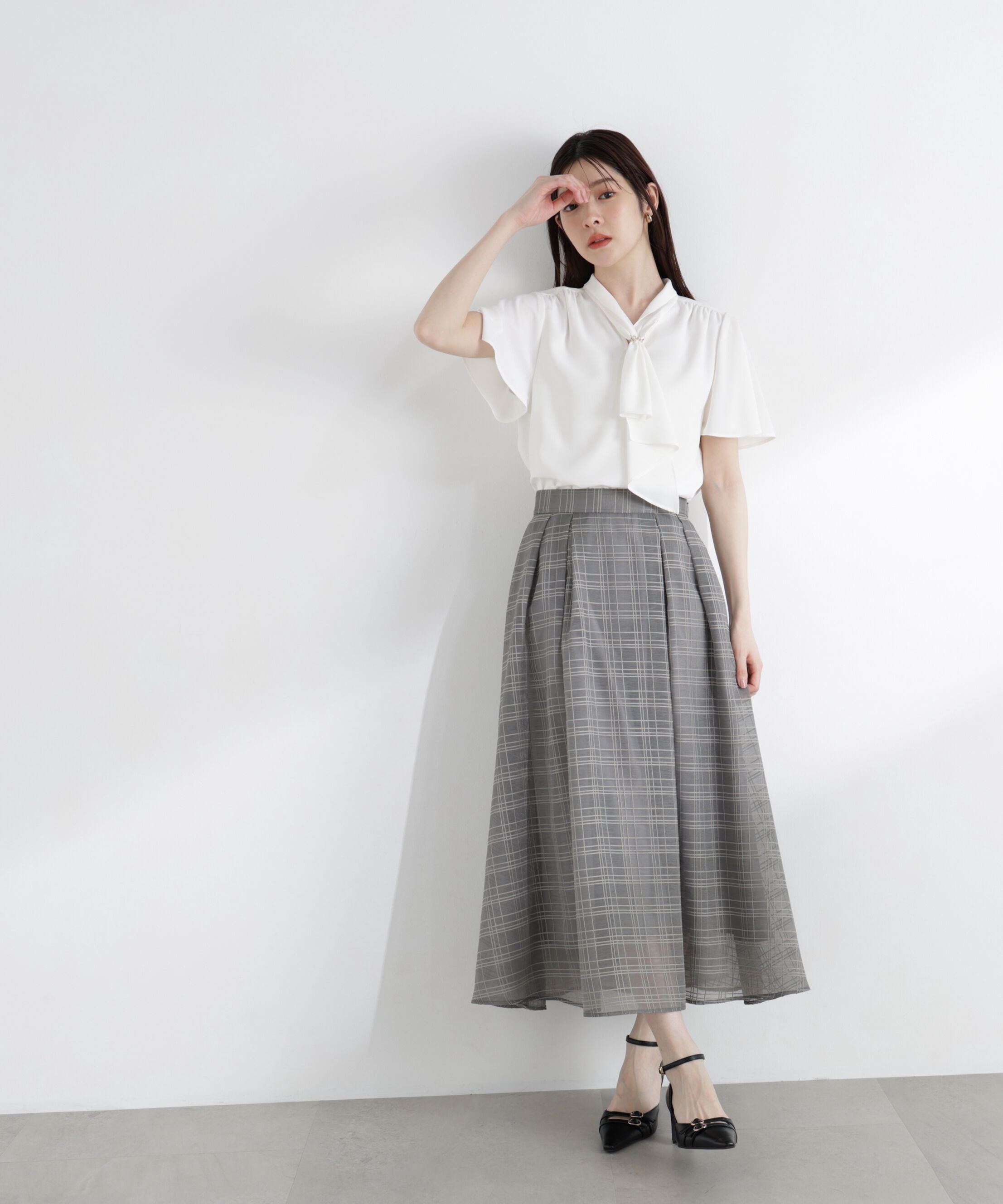 PROPORTION BODY DRESSING「シアーチェックタックスカート」|スカート|