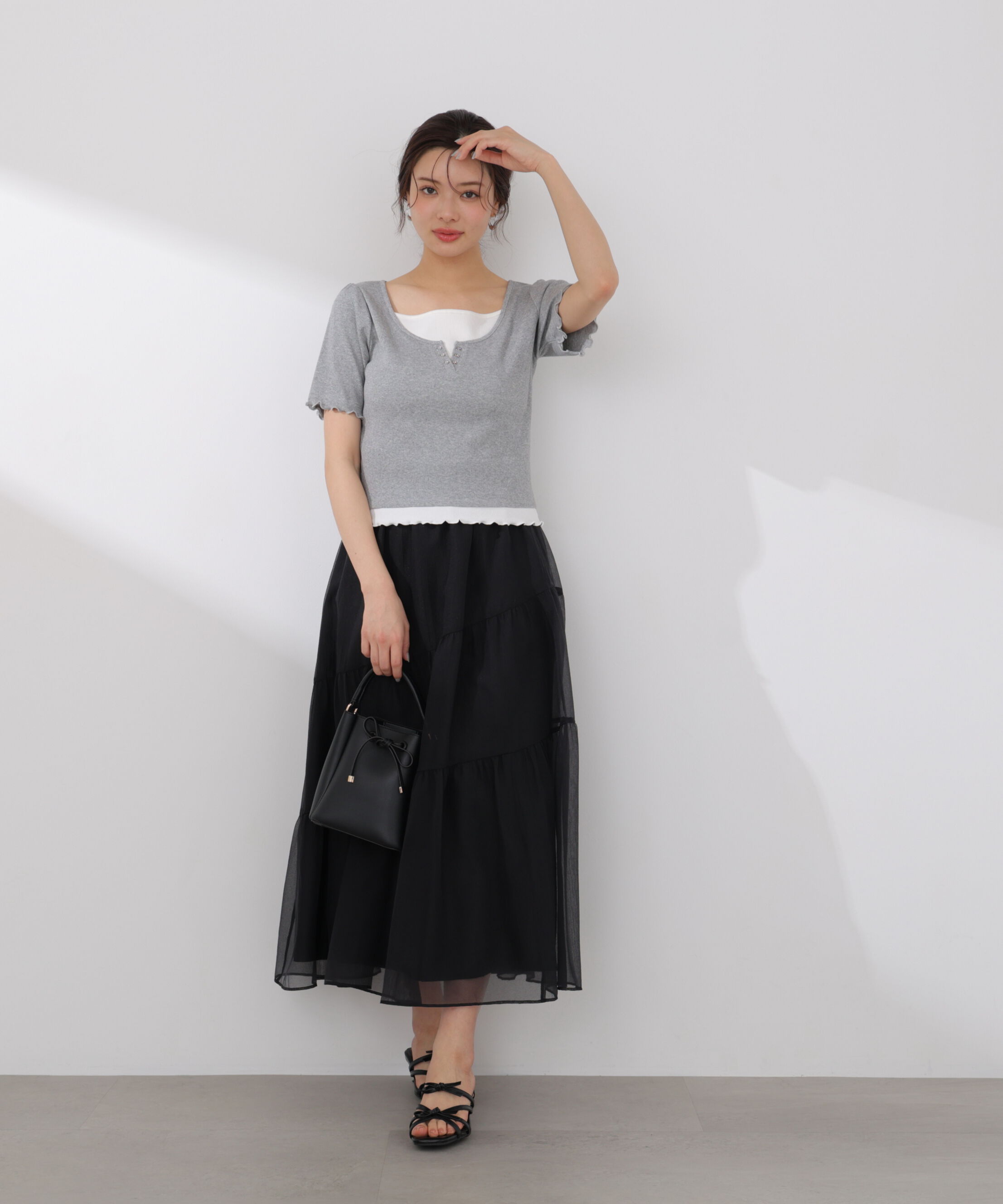 PROPORTION BODY DRESSING「見せかけヘンリーネックカットソー」|Tシャツ・カットソー|