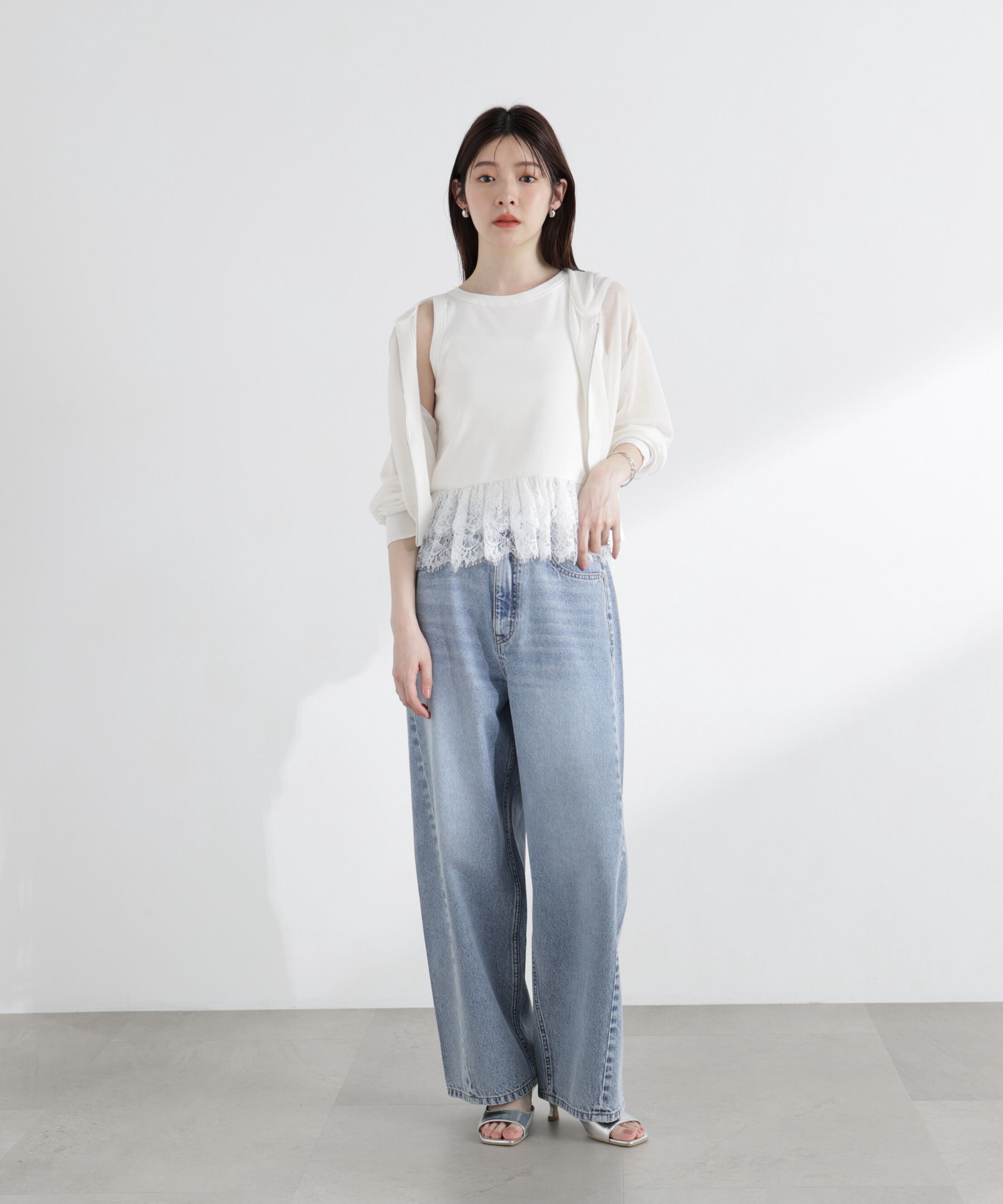 PROPORTION BODY DRESSING「〈a/mie〉レースペプラムタンク」|Tシャツ・カットソー|